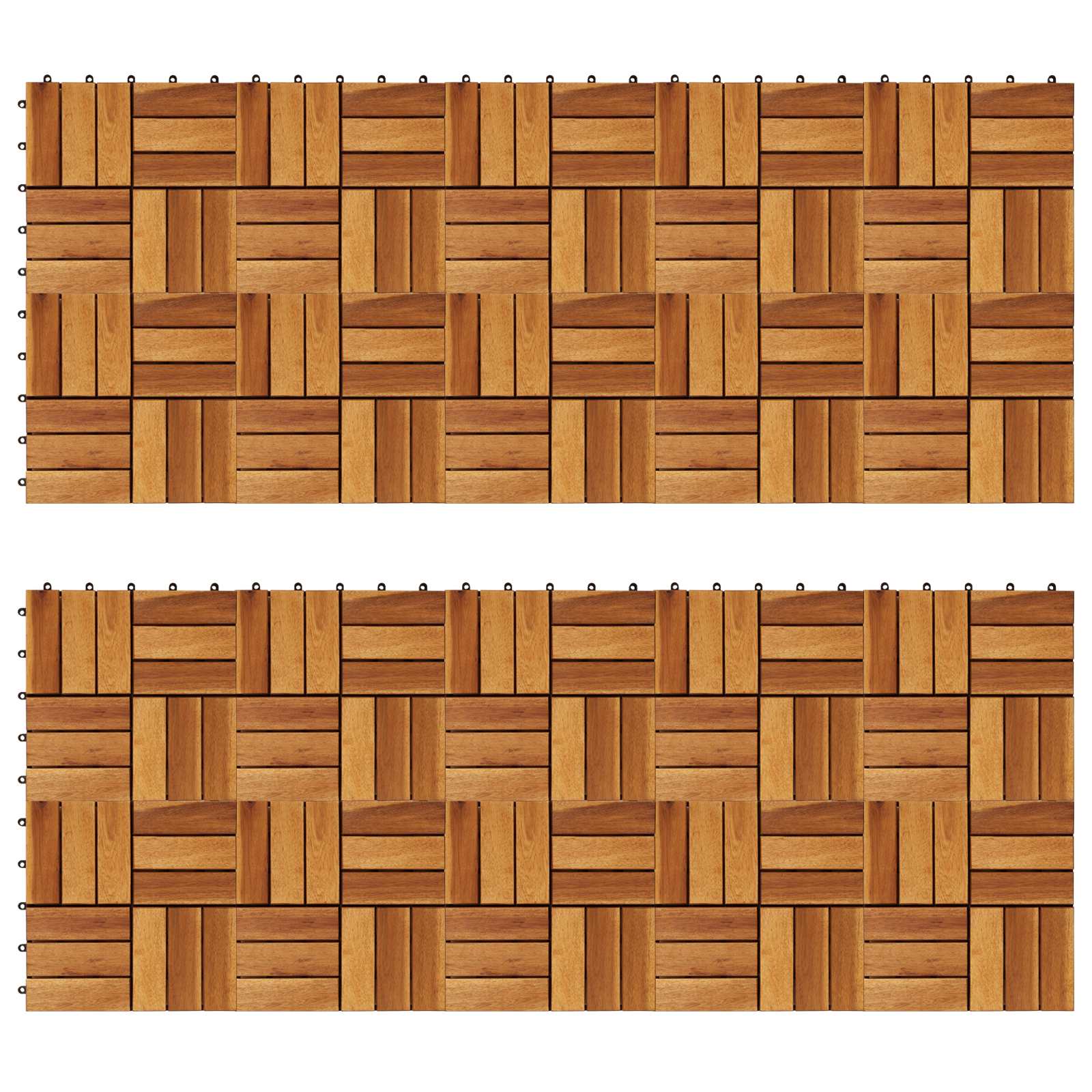 Terrassenfliese 20 stk. Braun 30 x 30 cm Akazien-Hartholz