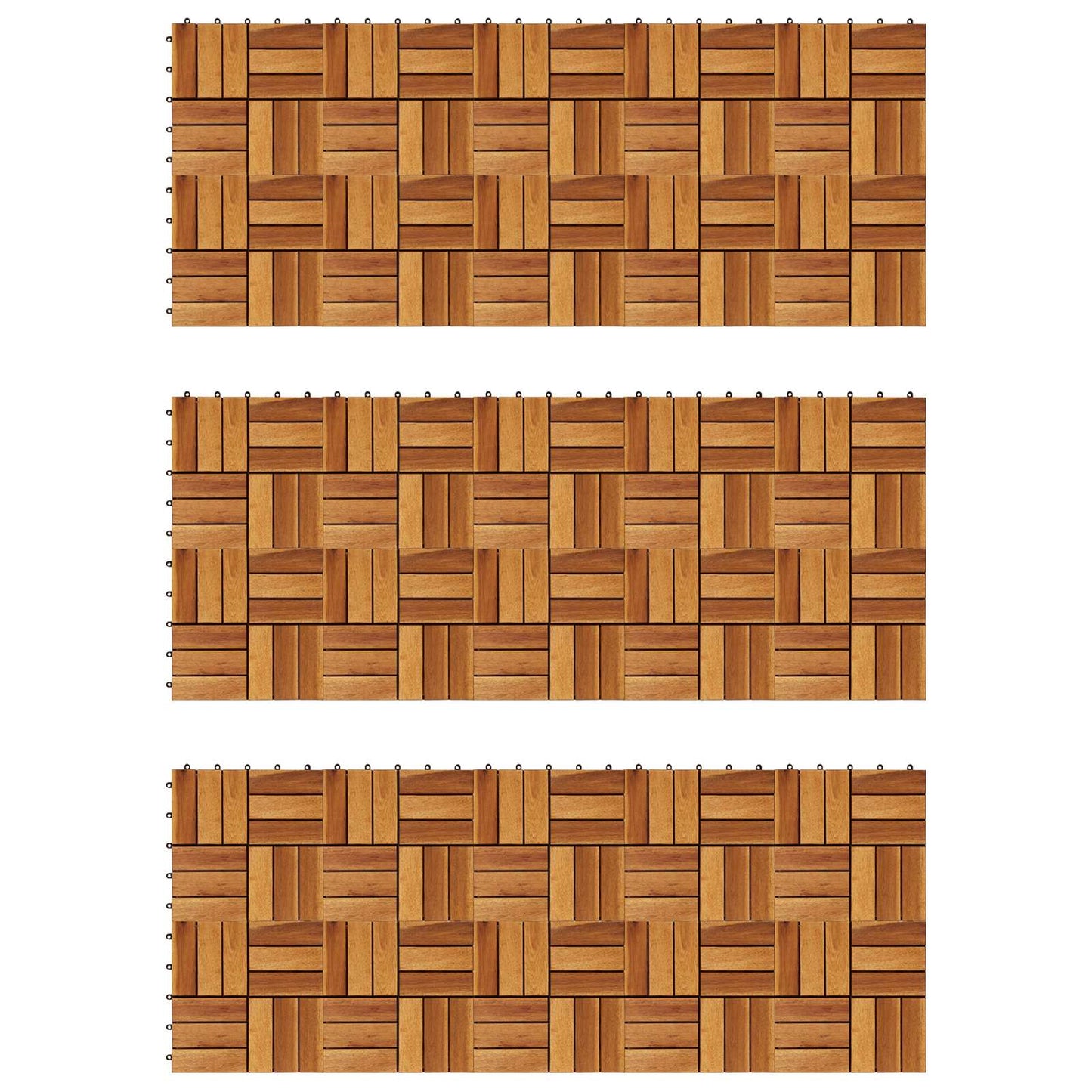 Terrassenfliese 30 stk. Braun 30 x 30 cm Akazien-Hartholz