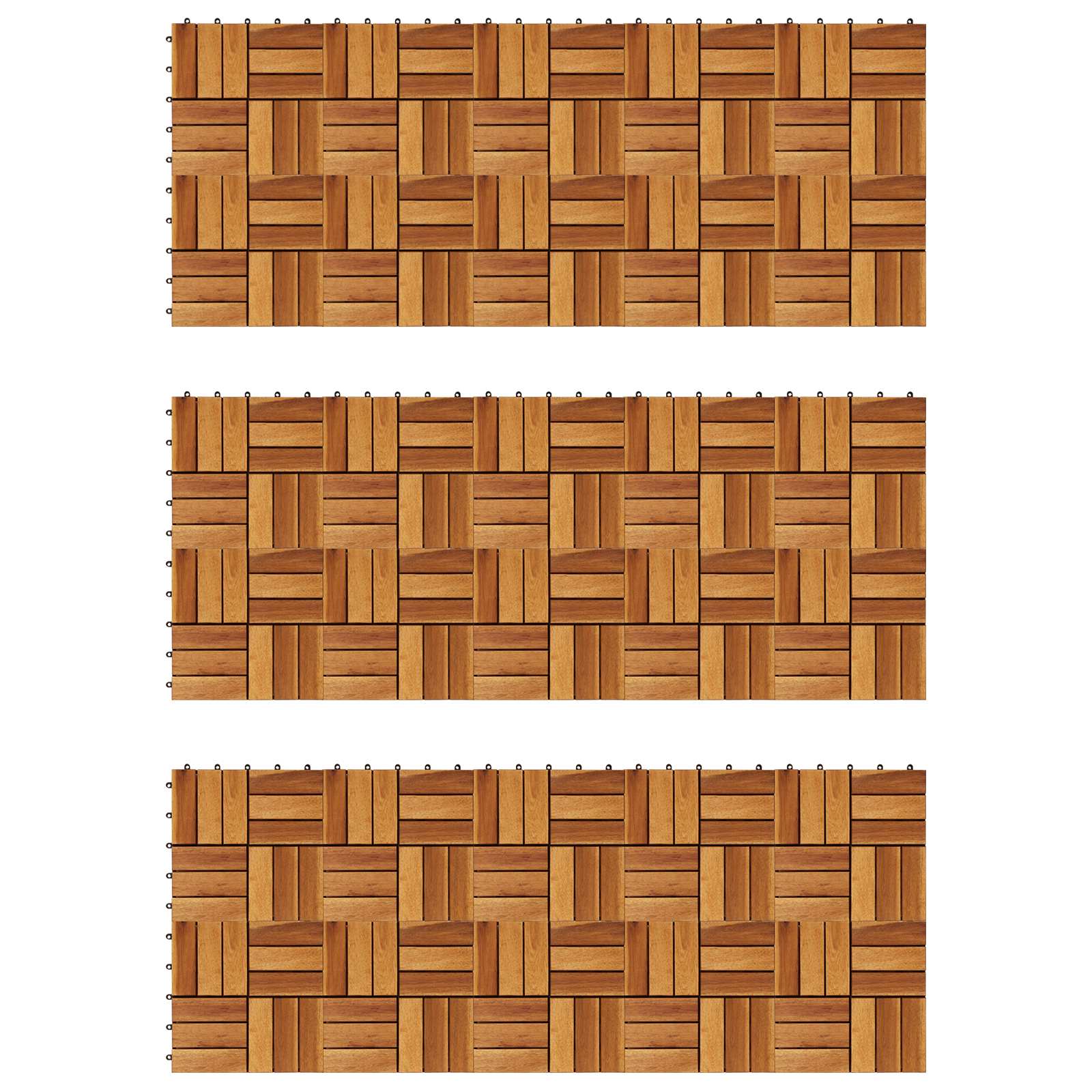Terrassenfliese 30 stk. Braun 30 x 30 cm Akazien-Hartholz