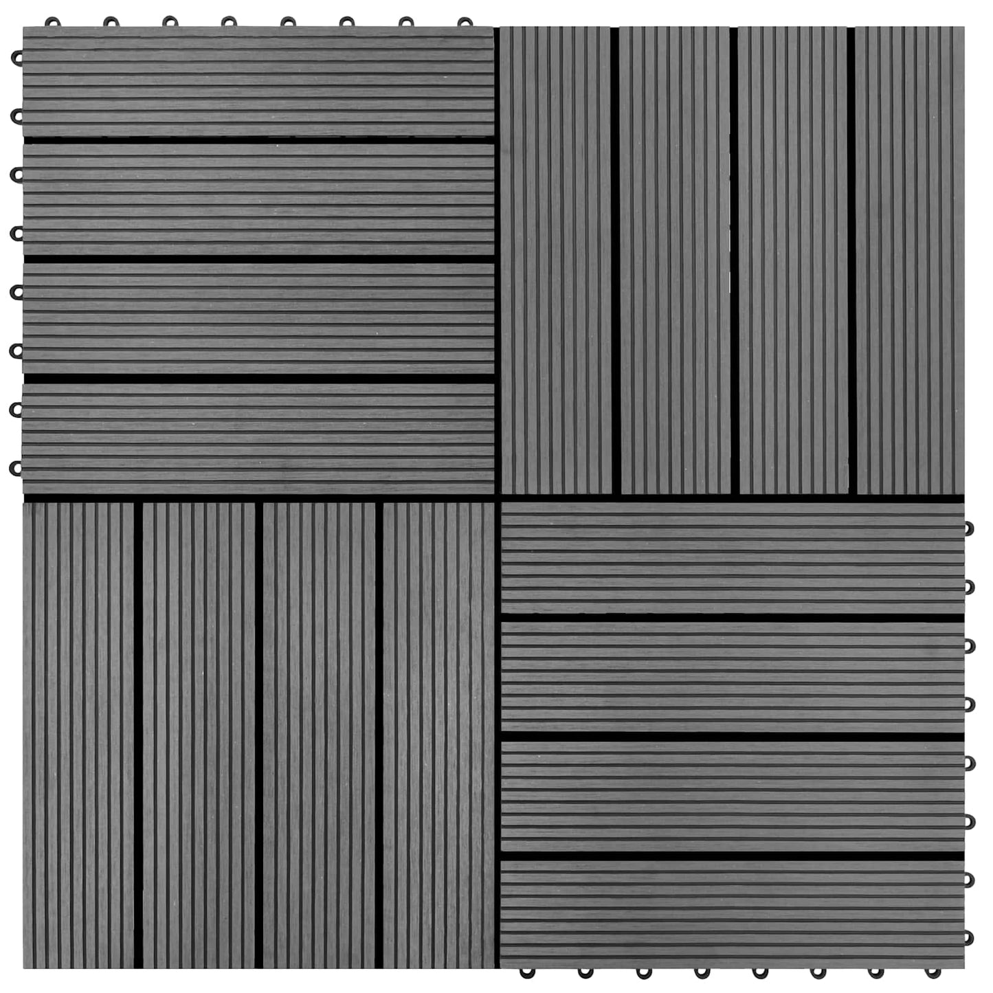 Terrassenfliese 22 pcs Grau 30 x 30 cm WPC