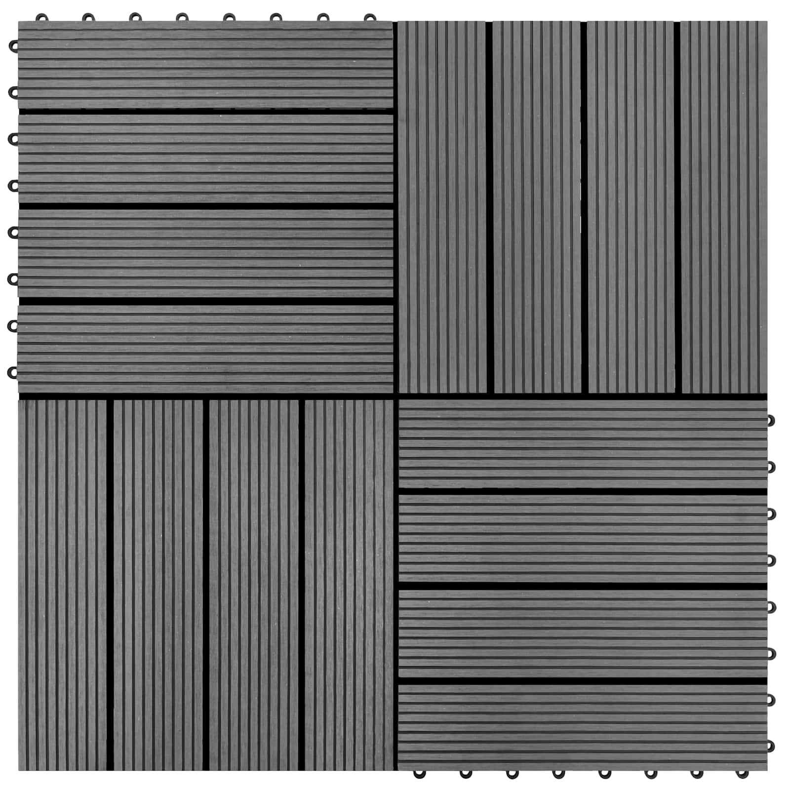 Terrassenfliese 22 pcs Grau 30 x 30 cm WPC