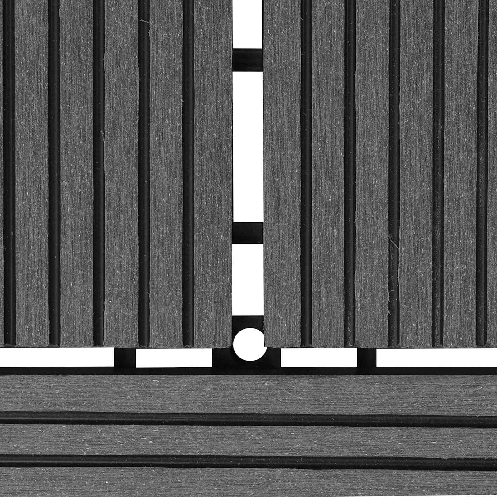 Terrassenfliese 22 pcs Grau 30 x 30 cm WPC