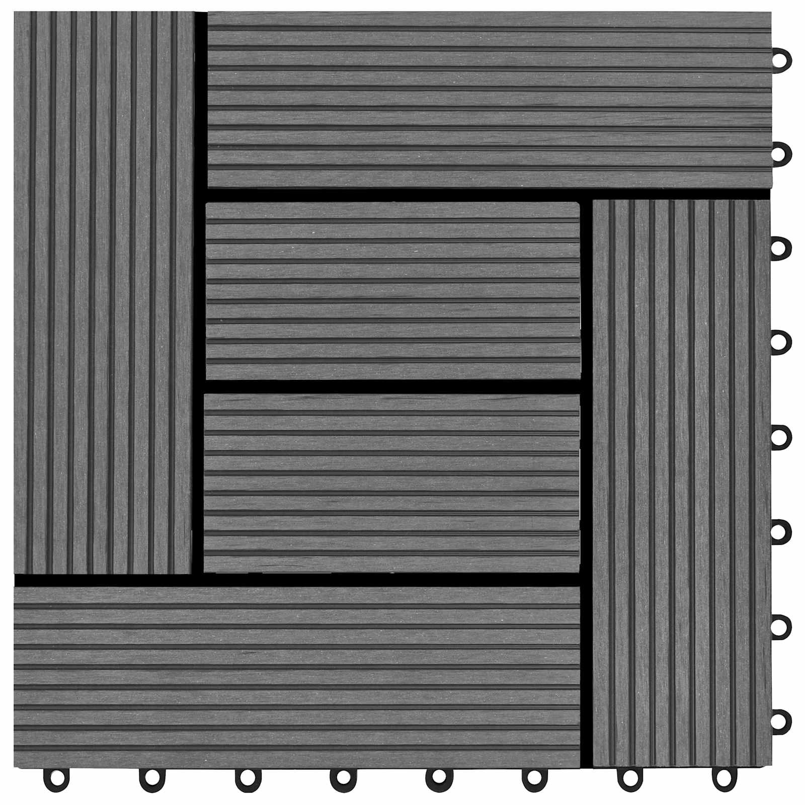 Terrassenfliese 22 pcs Grau 30 x 30 cm WPC