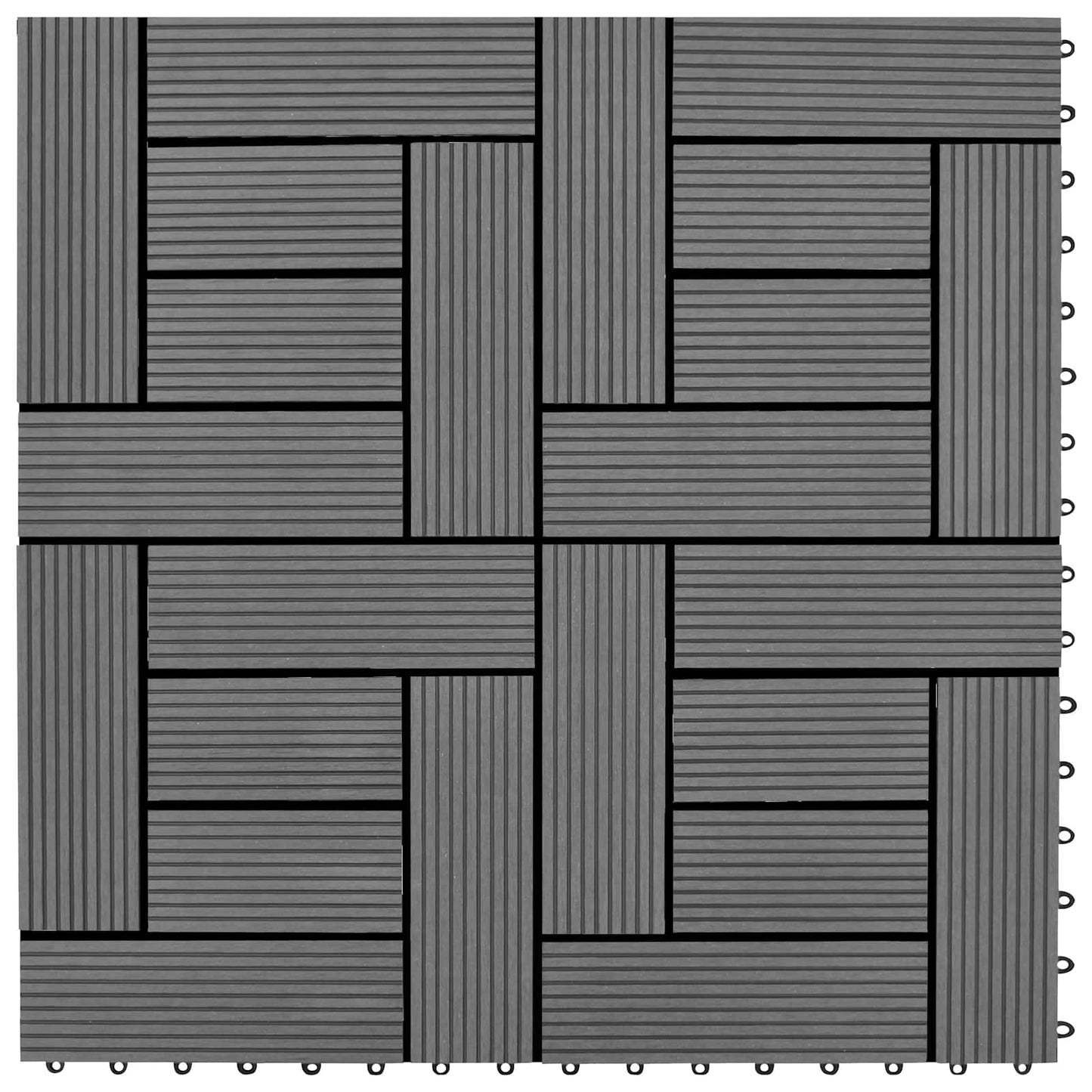 Terrassenfliese 22 pcs Grau 30 x 30 cm WPC