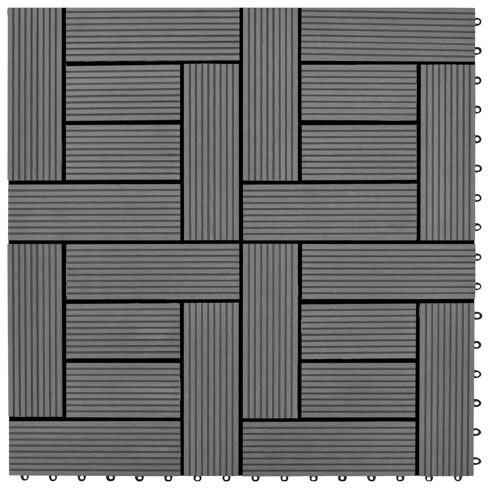Terrassenfliese 22 pcs Grau 30 x 30 cm WPC