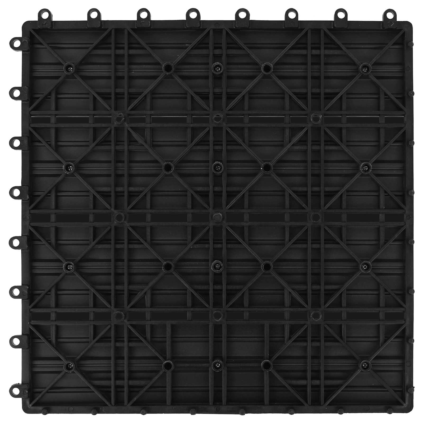 Terrassenfliese 22 stk. Schwarz 30 x 30 cm WPC
