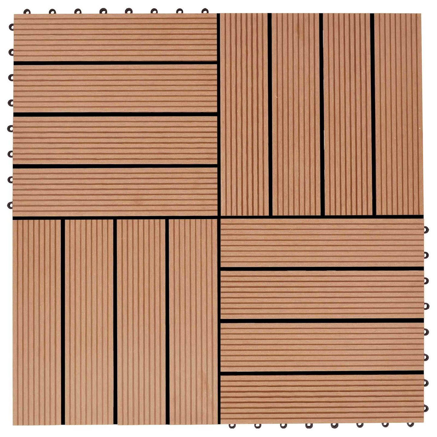 Terrassenfliese 22 pcs Teak 30 x 30 cm WPC