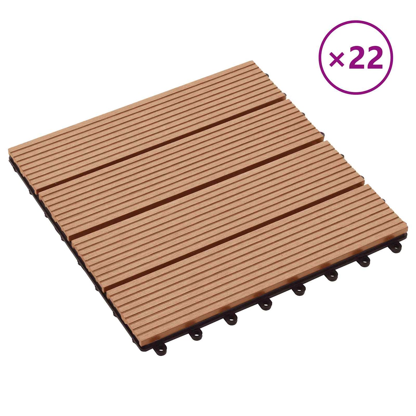 Terrassenfliese 22 pcs Teak 30 x 30 cm WPC