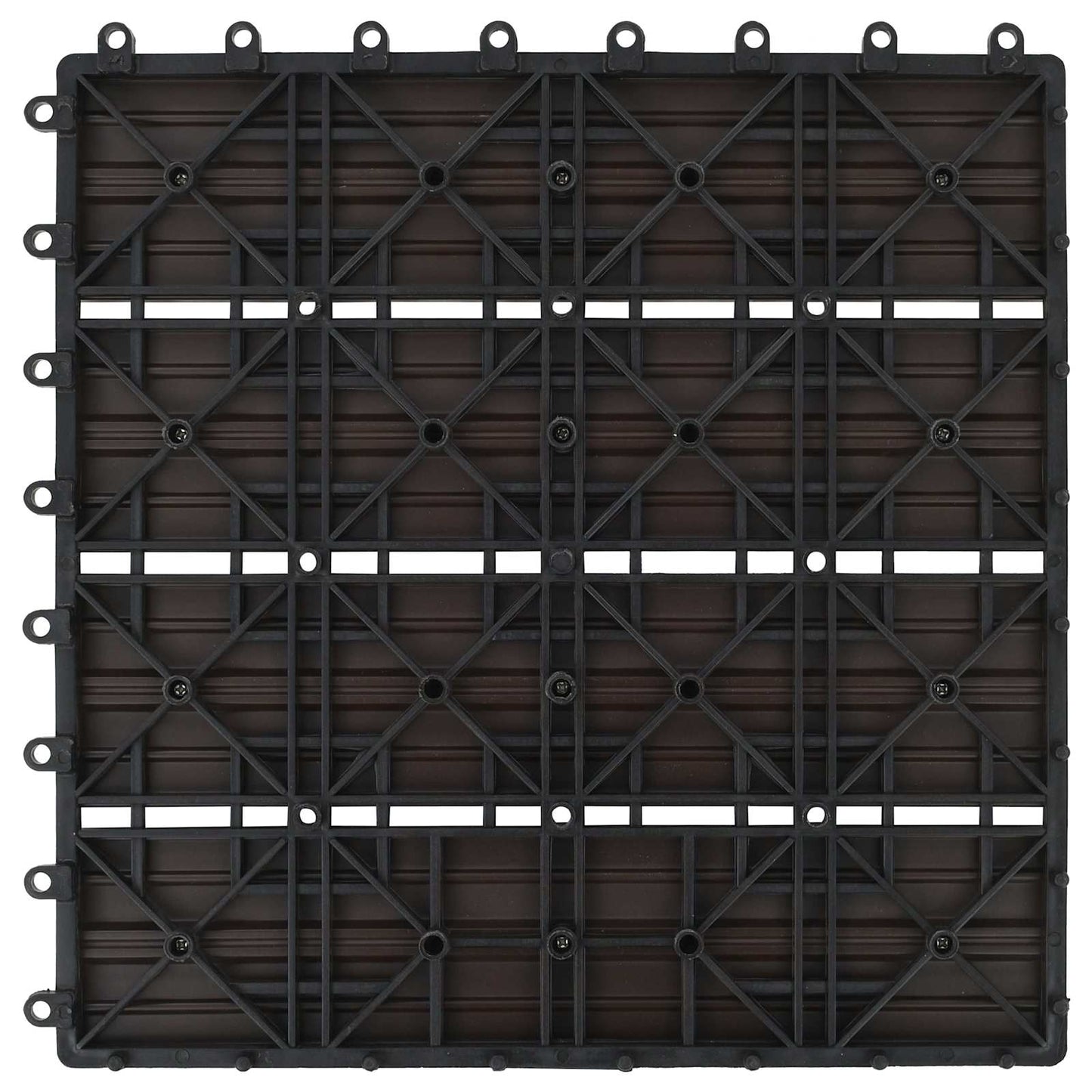 Terrassenfliese 22 pcs Dunkelbraun 30 x 30 cm WPC