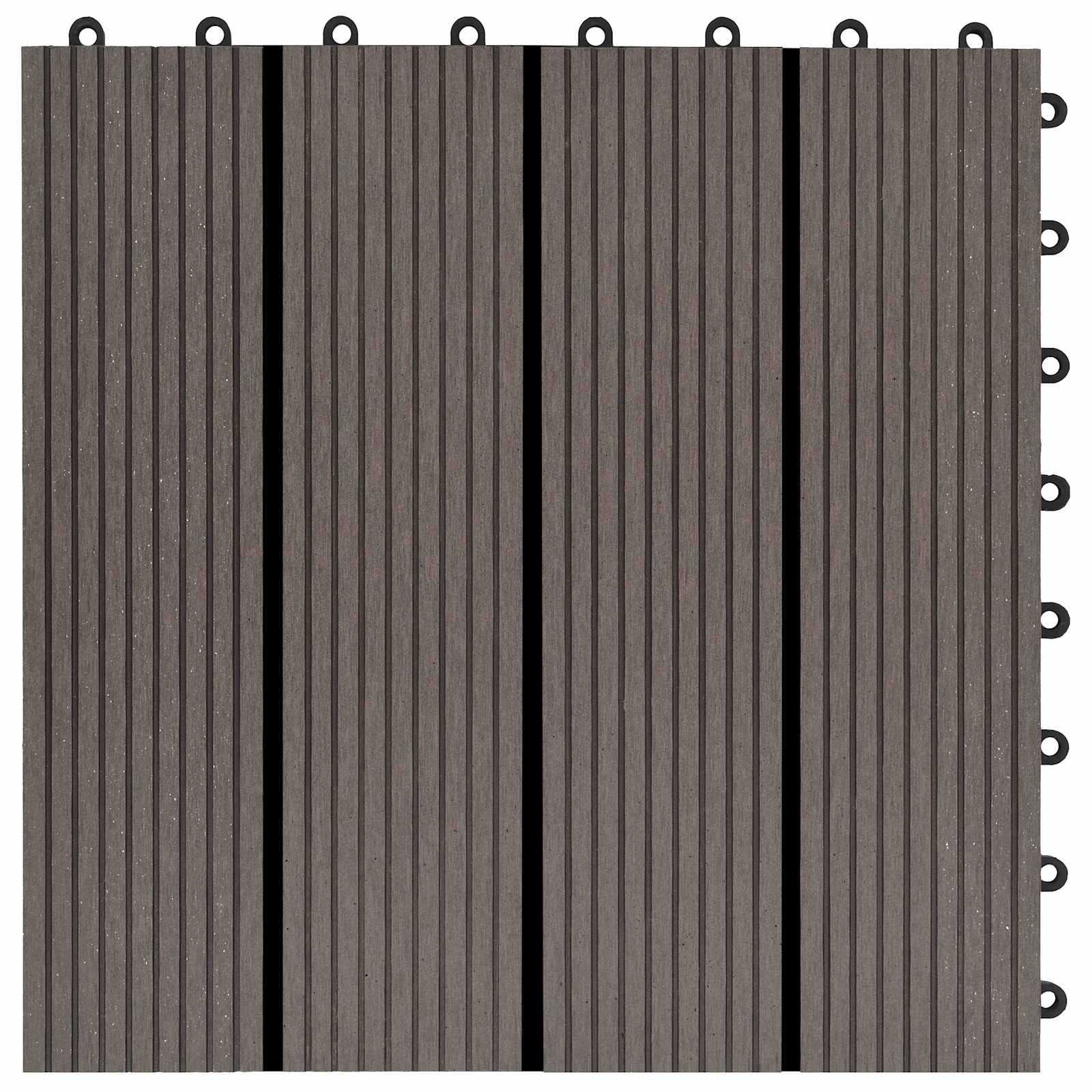Terrassenfliese 22 pcs Dunkelbraun 30 x 30 cm WPC