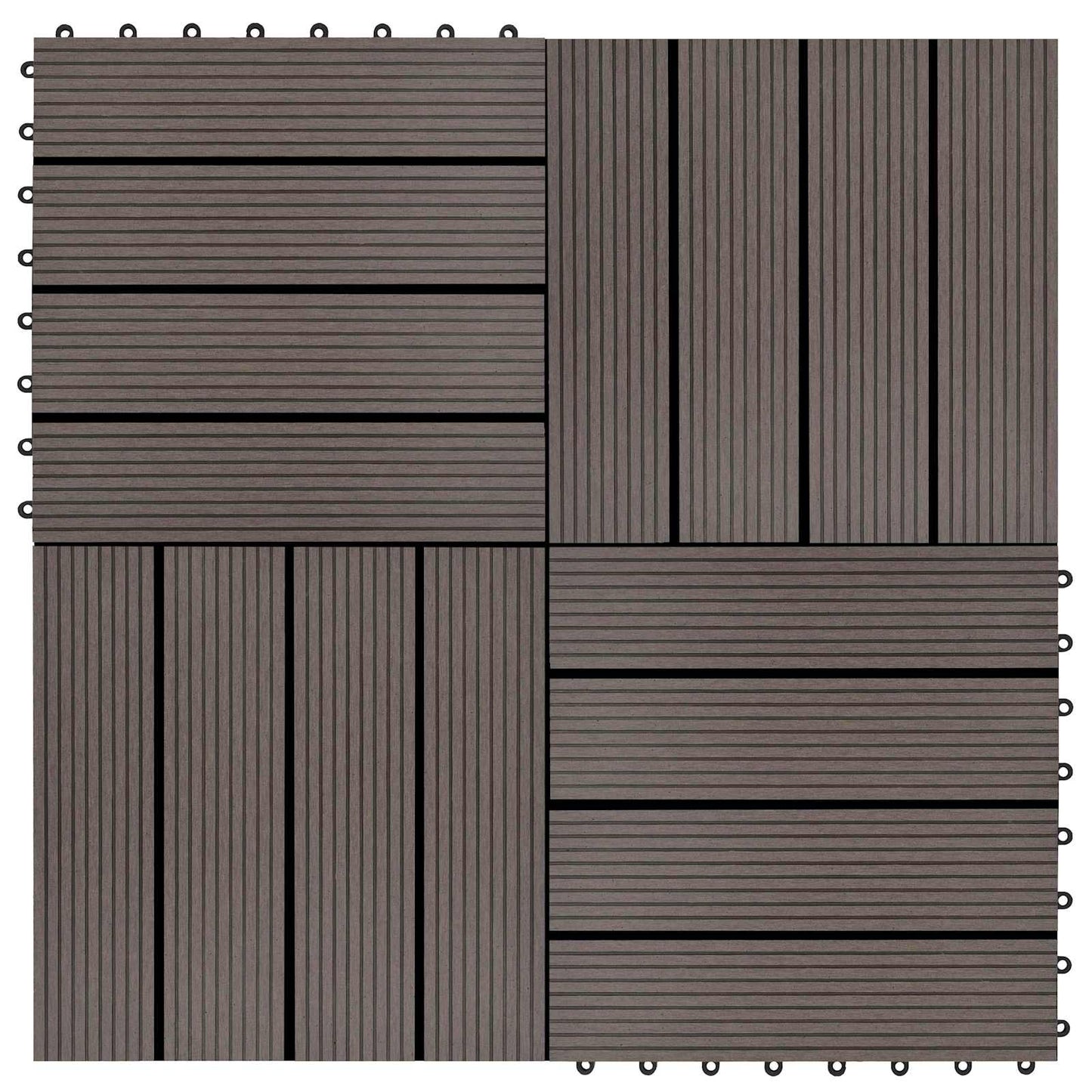 Terrassenfliese 22 pcs Dunkelbraun 30 x 30 cm WPC