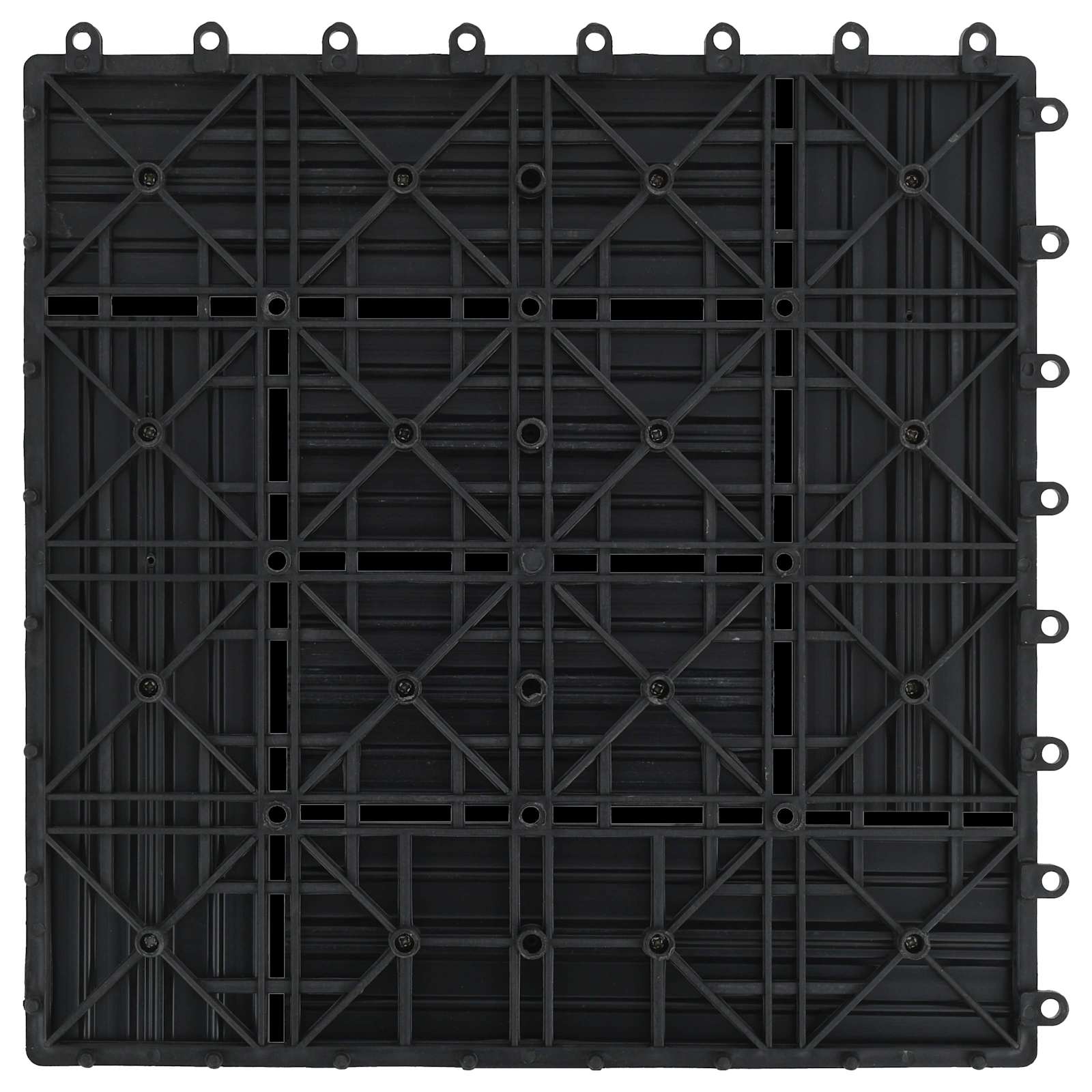 Terrassenfliese 22 pcs Schwarz 30 x 30 cm WPC