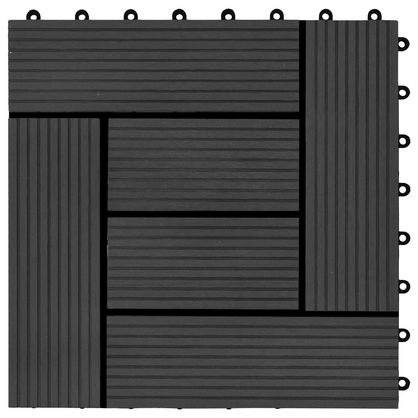 Terrassenfliese 22 pcs Schwarz 30 x 30 cm WPC