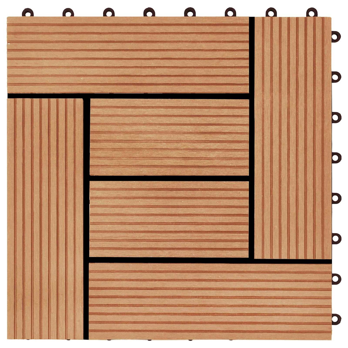 Terrassenfliese 22 stk. Teak 30 x 30 cm WPC