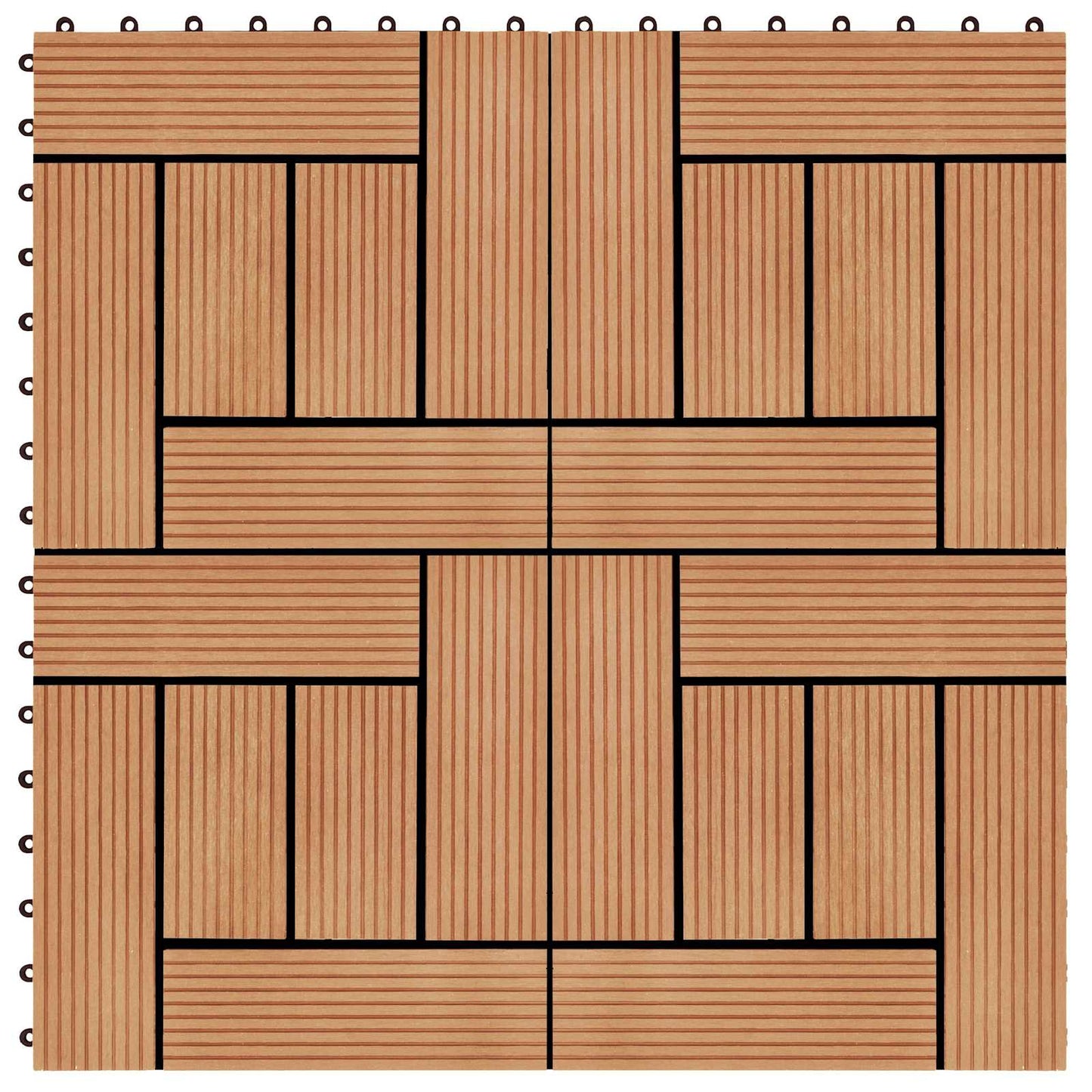 Terrassenfliese 22 stk. Teak 30 x 30 cm WPC