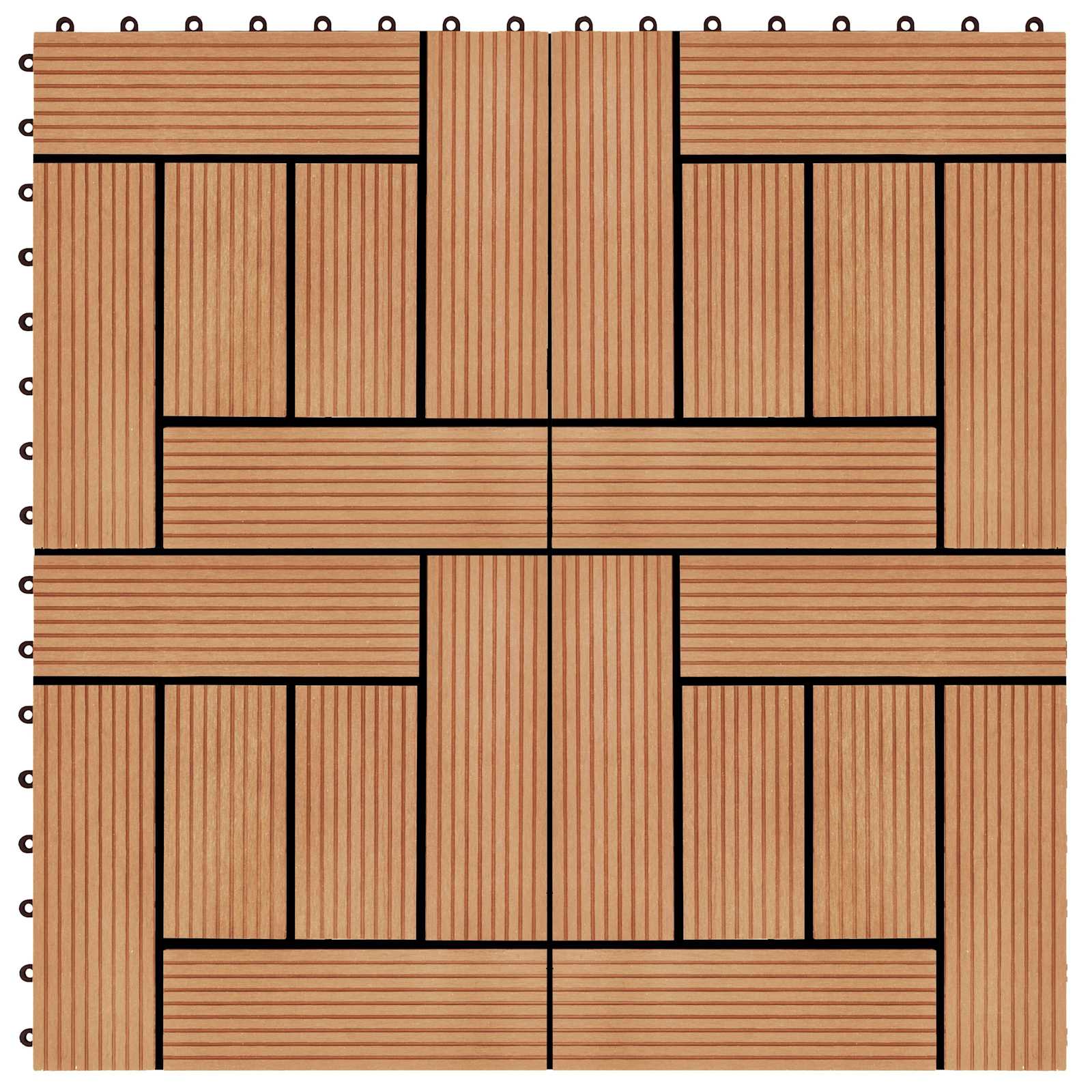 Terrassenfliese 22 stk. Teak 30 x 30 cm WPC