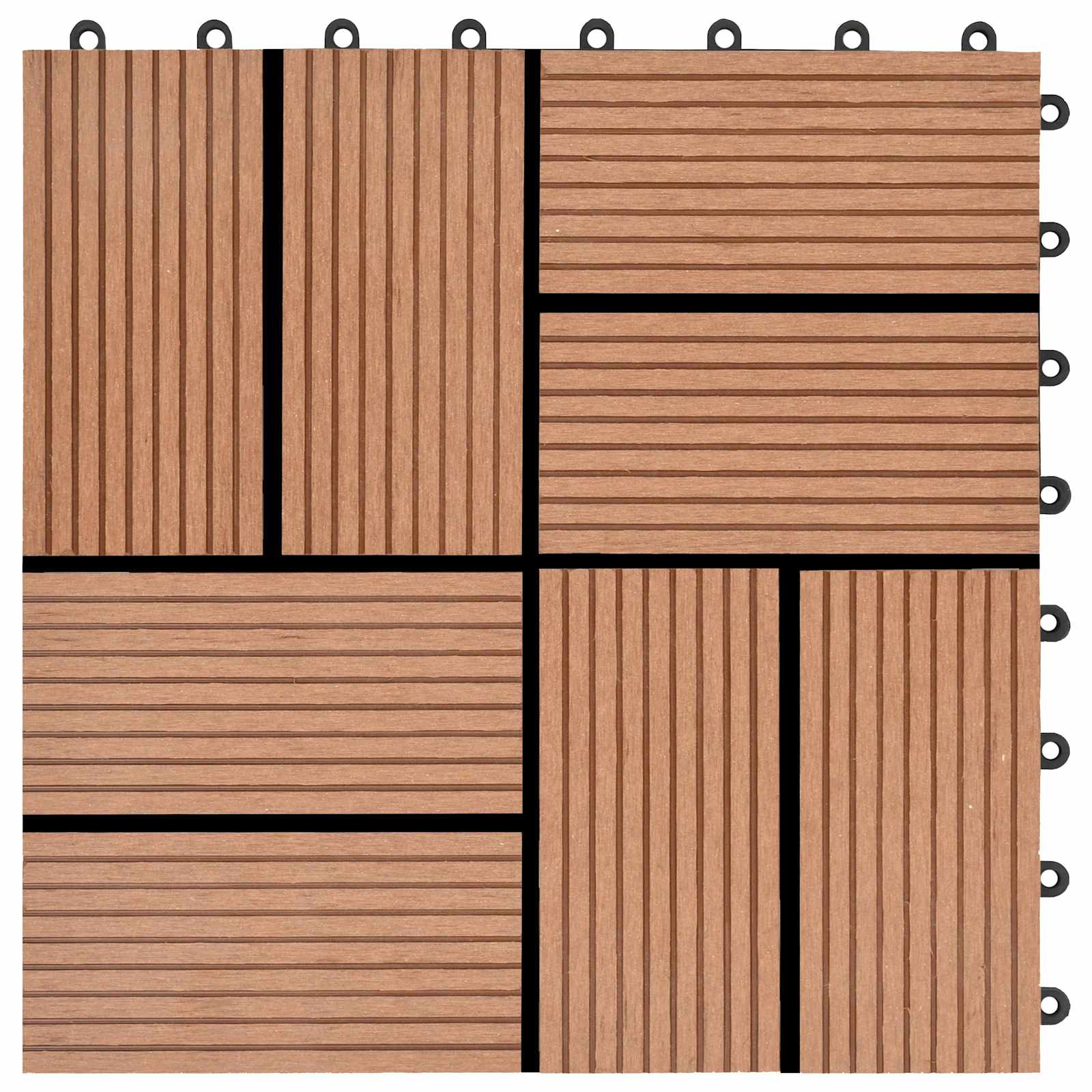 Terrassenfliese 22 pcs Braun 30 x 30 cm WPC