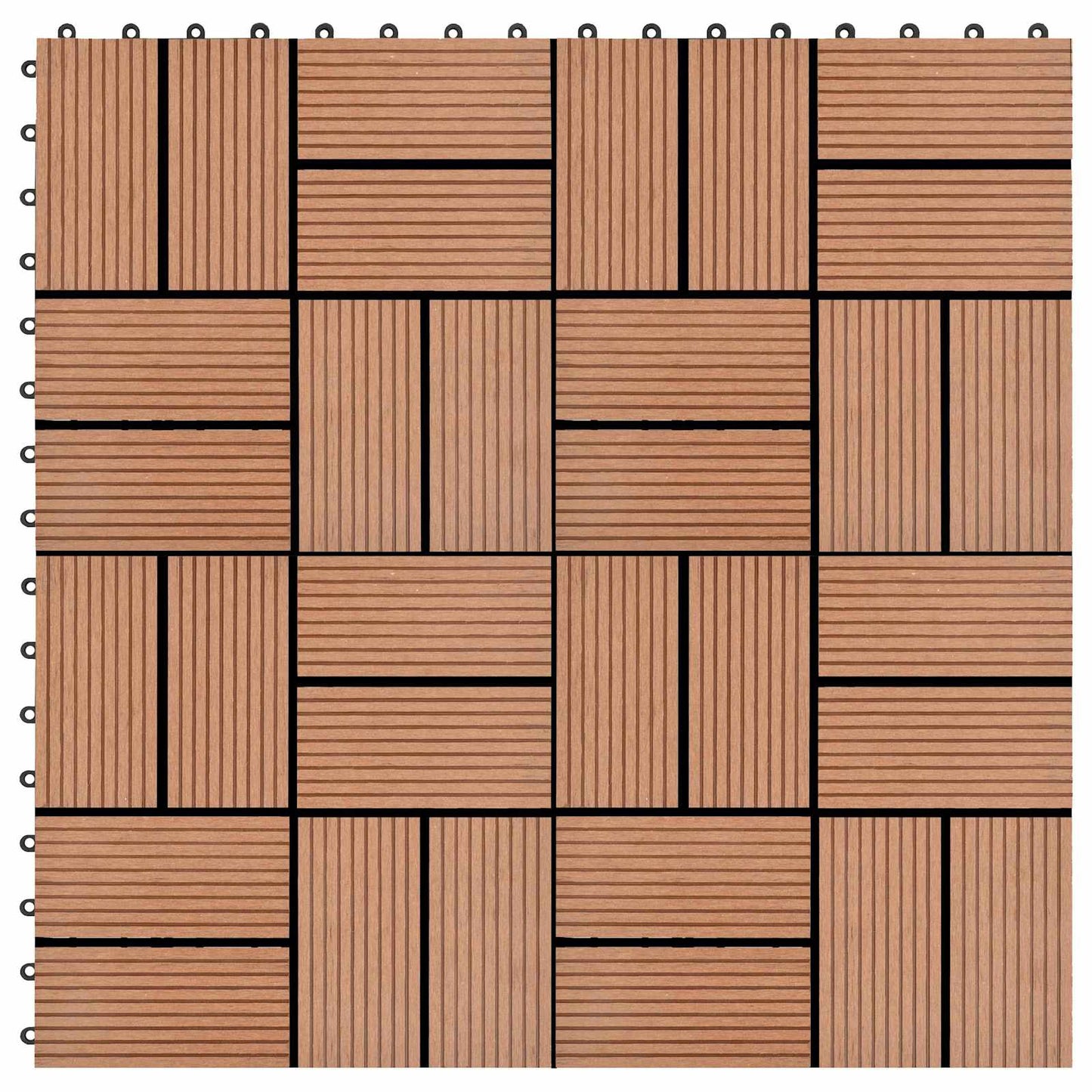 Terrassenfliese 22 pcs Braun 30 x 30 cm WPC