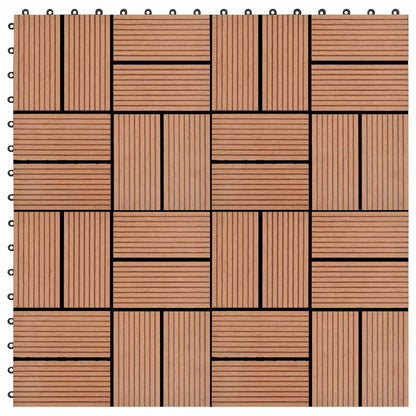 Terrassenfliese 22 stk. Braun 30 x 30 cm WPC