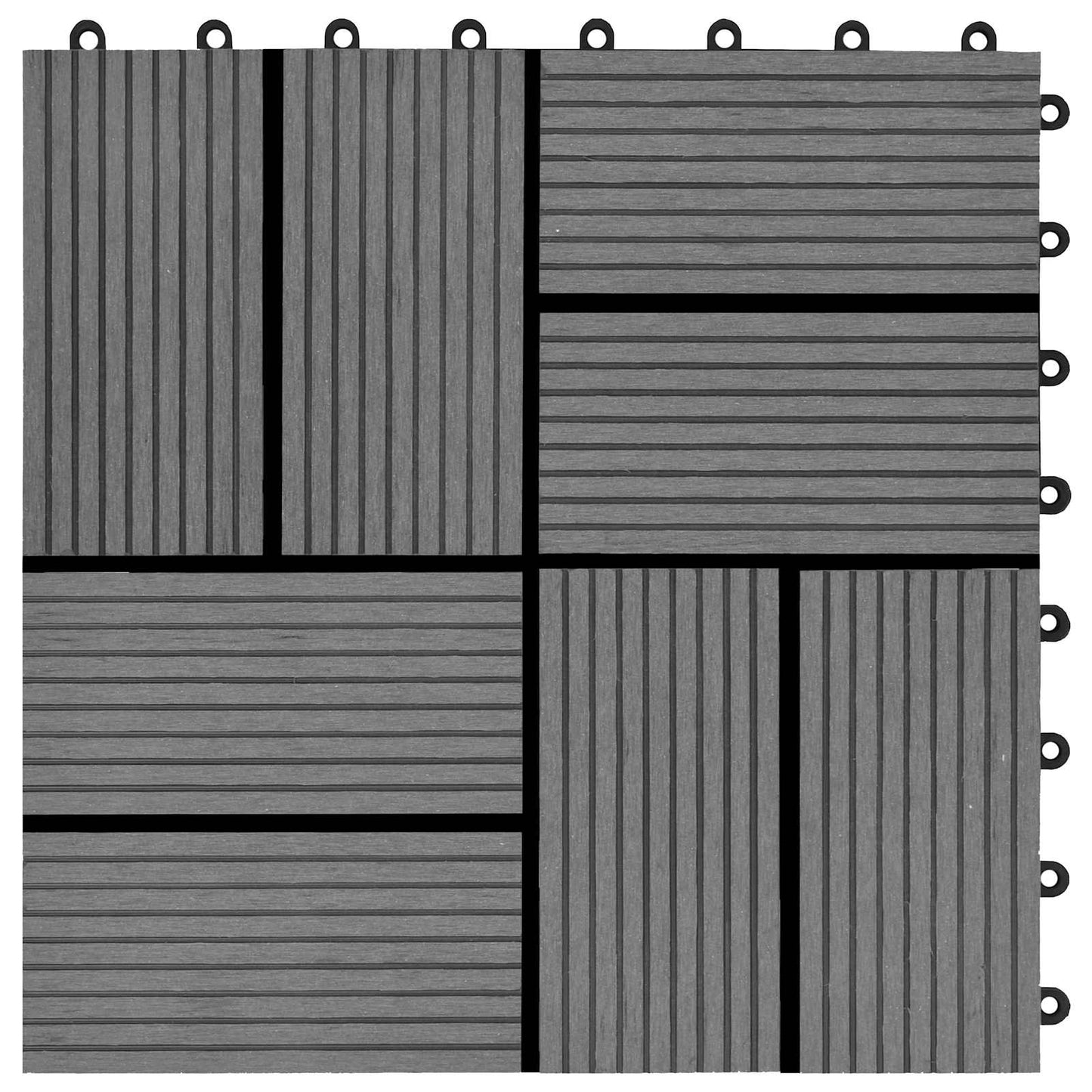 Terrassenfliese 22 pcs Grau 30 x 30 cm WPC