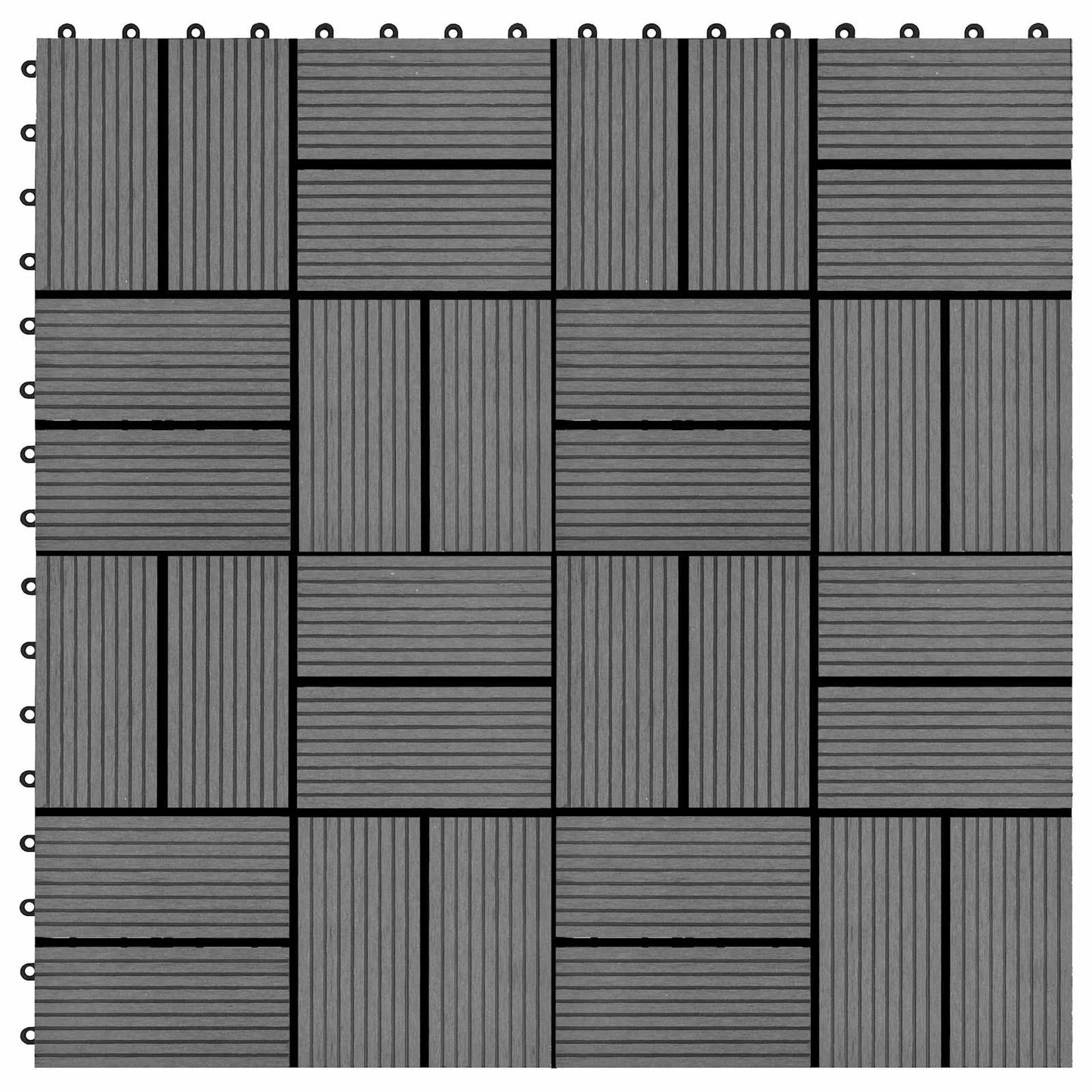 Terrassenfliese 22 pcs Grau 30 x 30 cm WPC