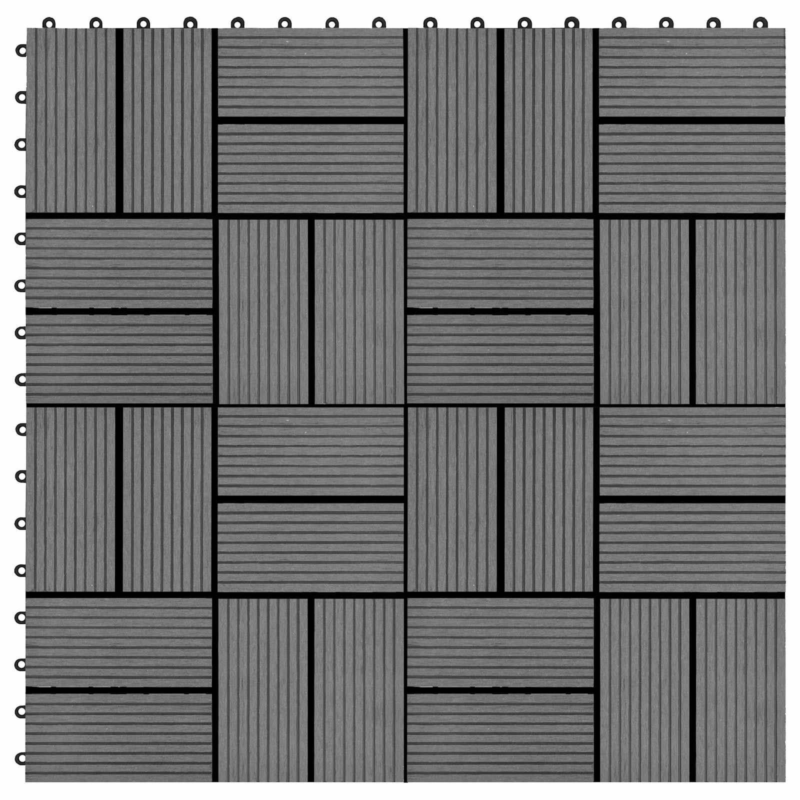 Terrassenfliese 22 pcs Grau 30 x 30 cm WPC