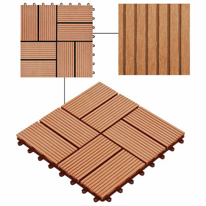 Terrassenfliese 22 stk. Teak 30 x 30 cm WPC