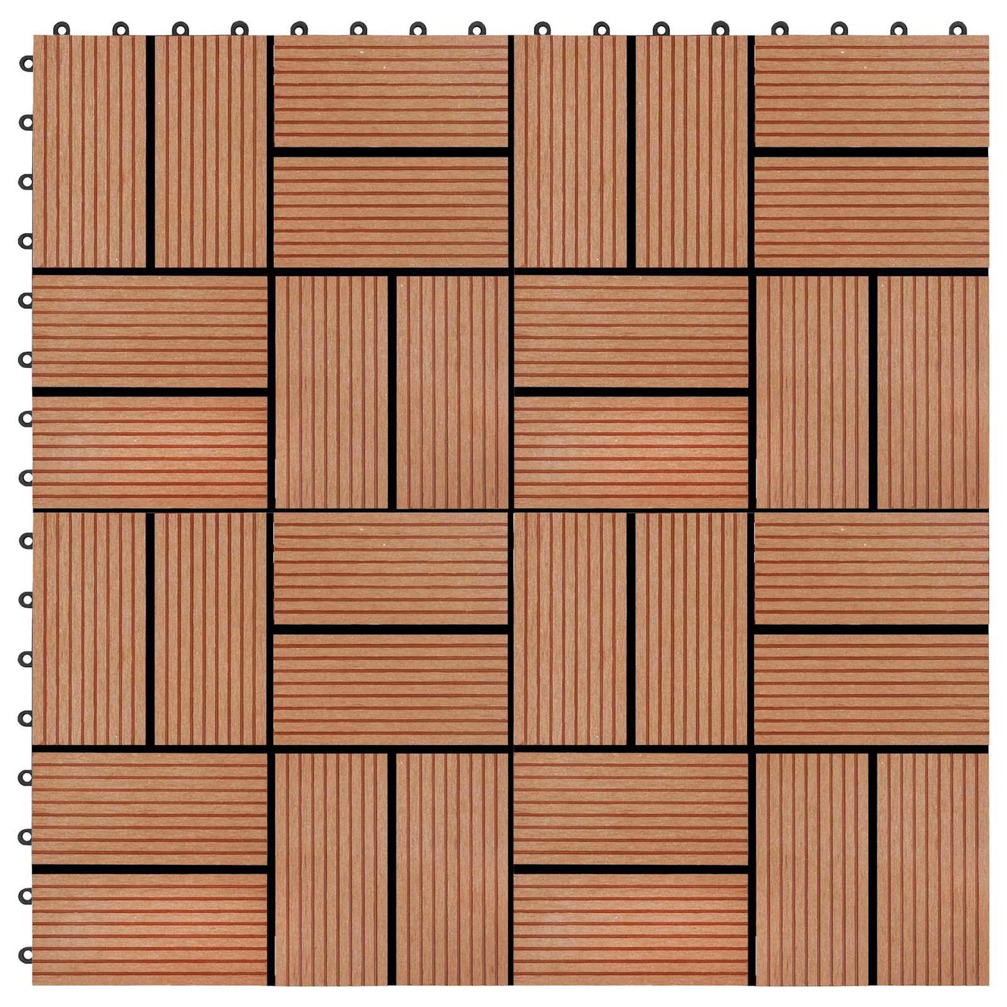 Terrassenfliese 22 pcs Teak 30 x 30 cm WPC