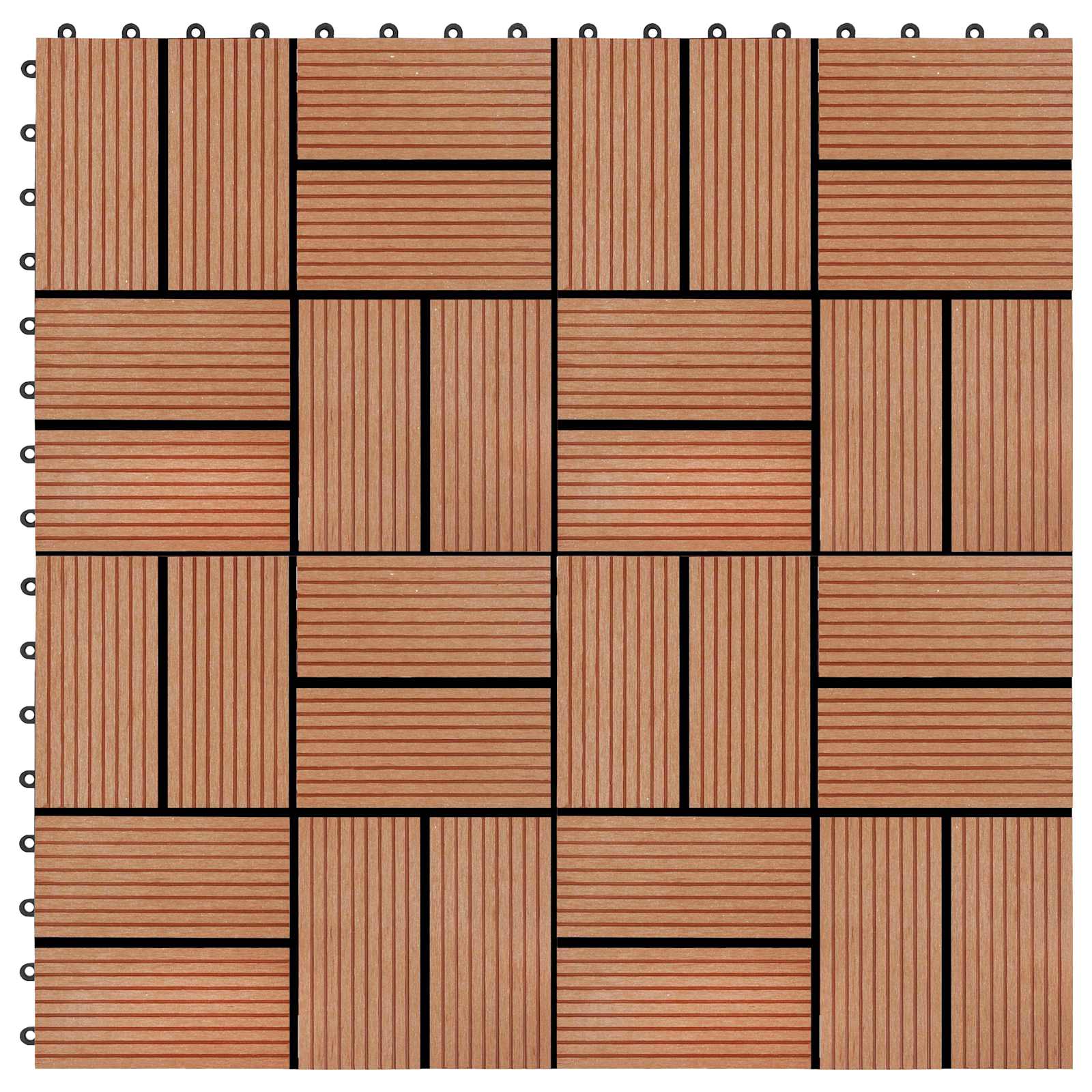 Terrassenfliese 22 pcs Teak 30 x 30 cm WPC