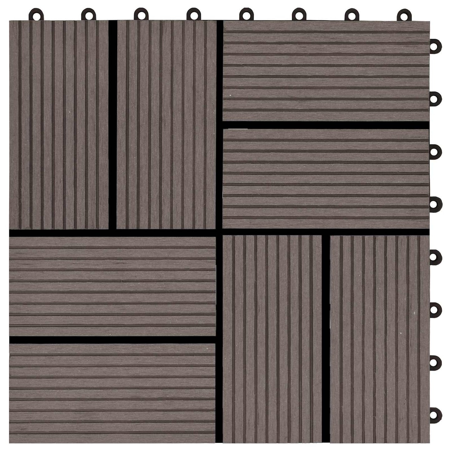 Terrassenfliese 22 stk. Dunkelbraun 30 x 30 cm WPC