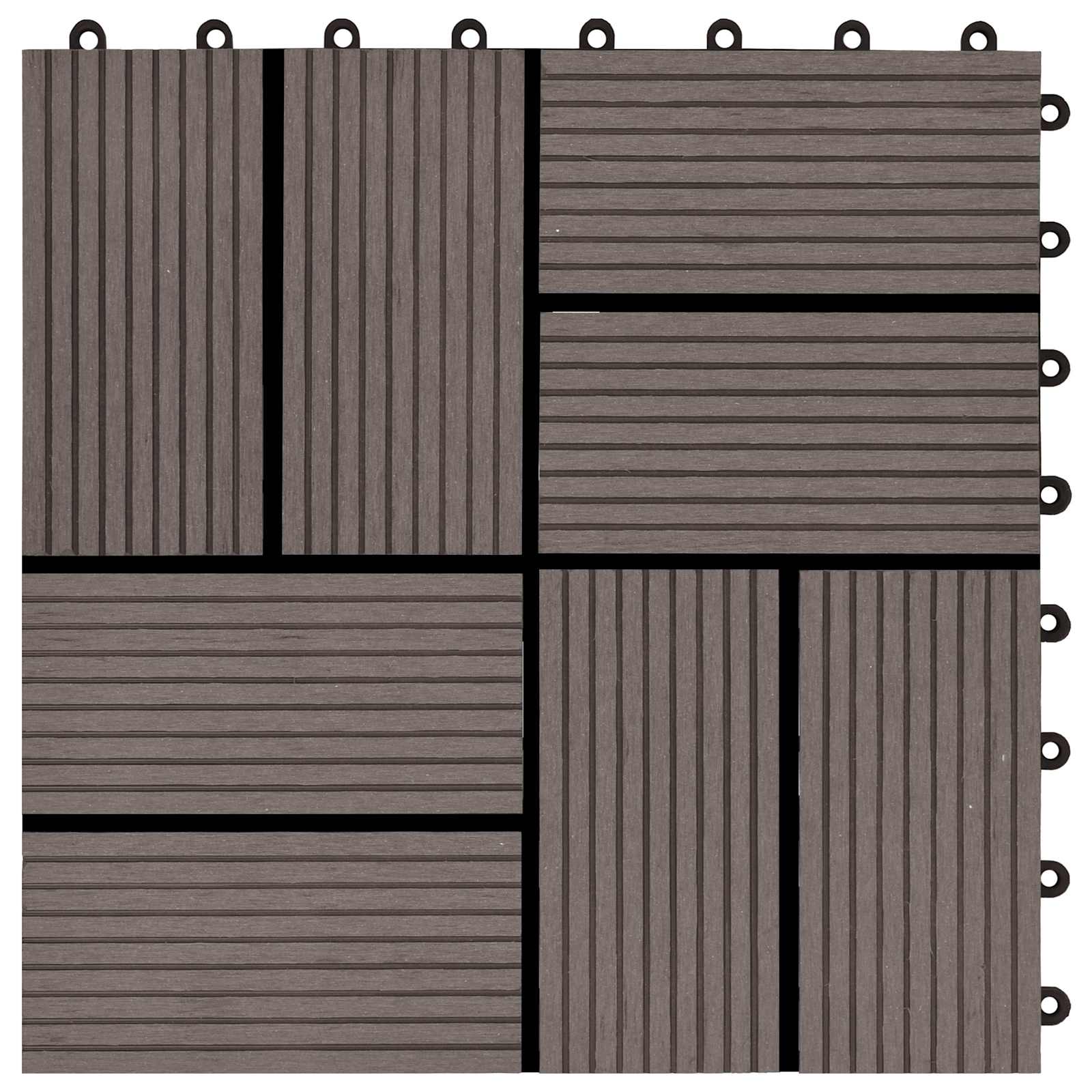 Terrassenfliese 22 stk. Dunkelbraun 30 x 30 cm WPC