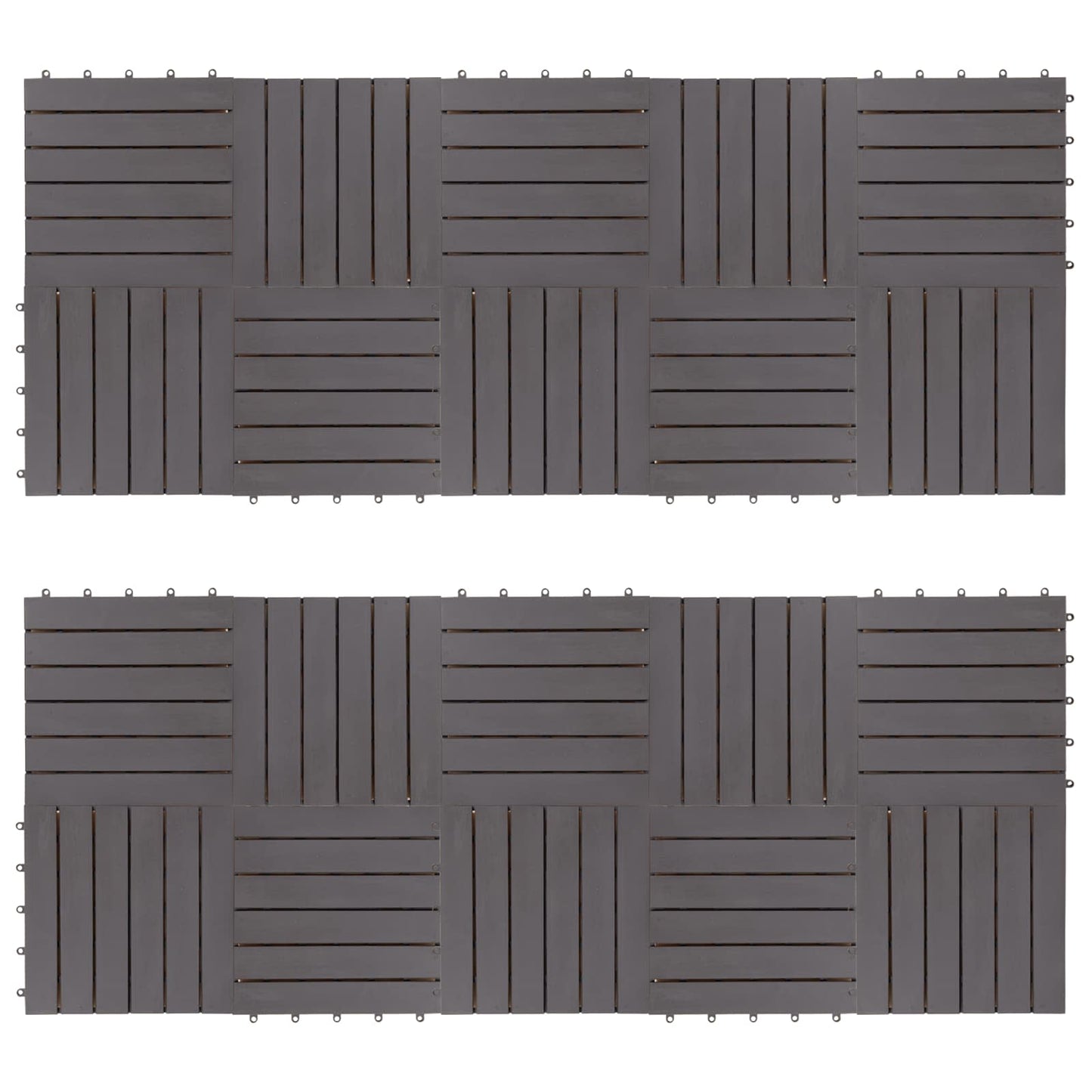 Terrassenfliese 20 stk. Grau 30 x 30 cm Akazien-Hartholz