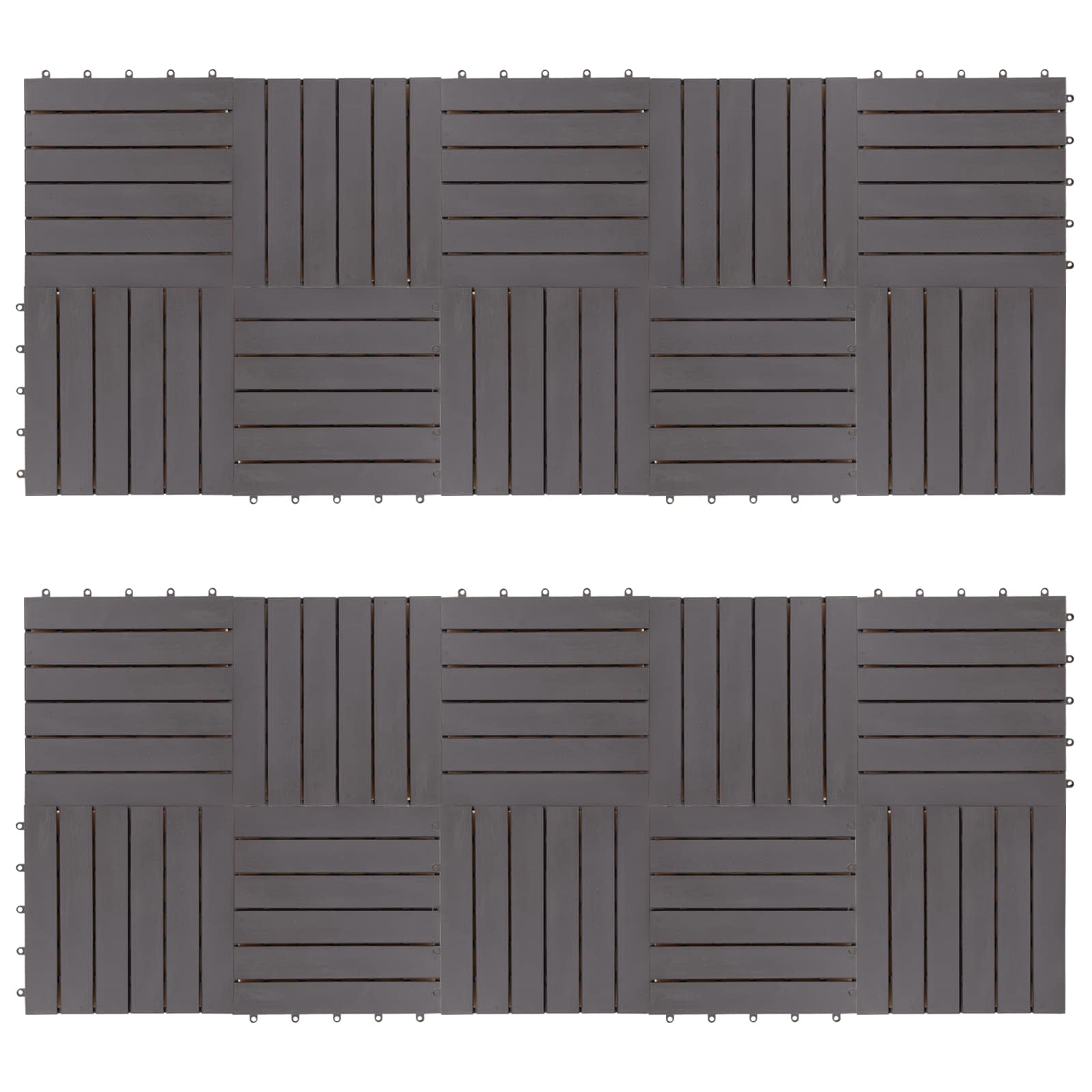 Terrassenfliese 20 stk. Grau 30 x 30 cm Akazien-Hartholz