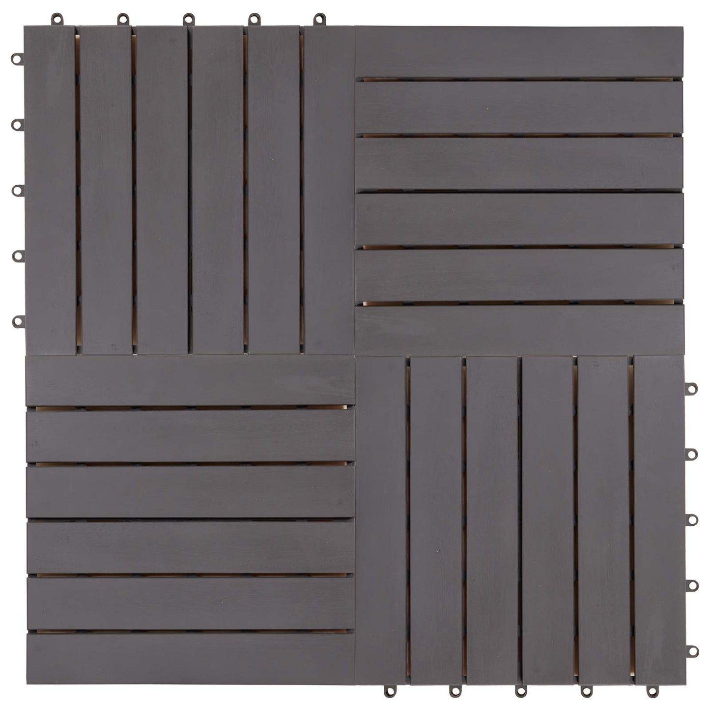 Terrassenfliese 20 stk. Grau 30 x 30 cm Akazien-Hartholz