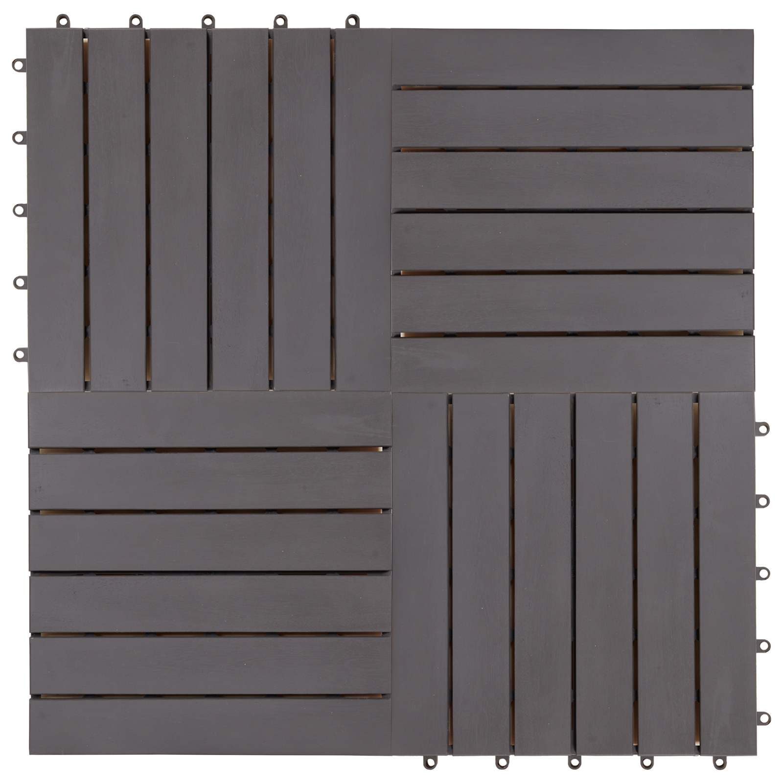 Terrassenfliese 20 stk. Grau 30 x 30 cm Akazien-Hartholz