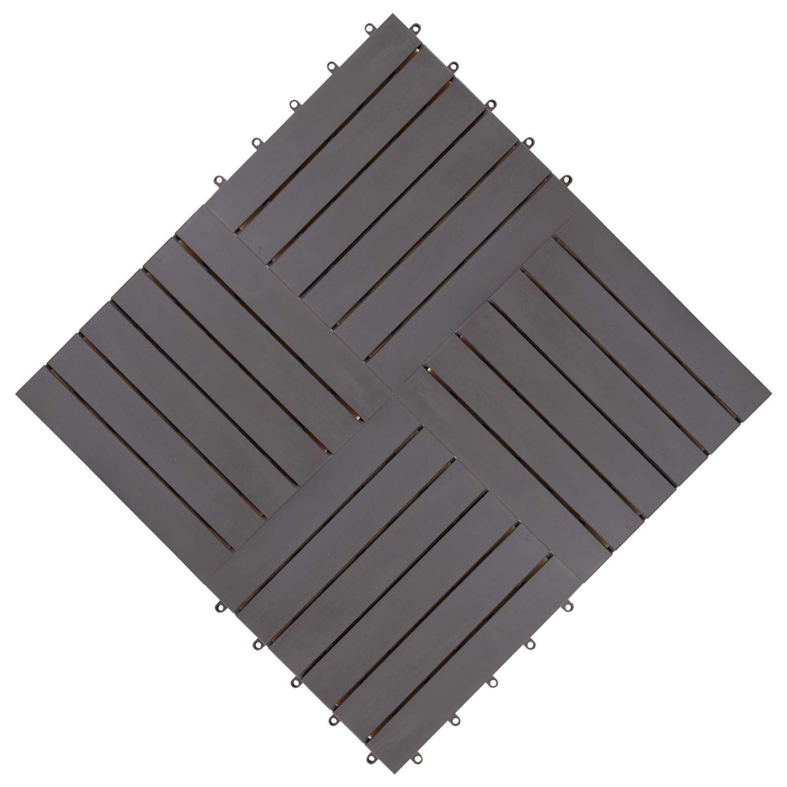 Terrassenfliese 20 stk. Grau 30 x 30 cm Akazien-Hartholz