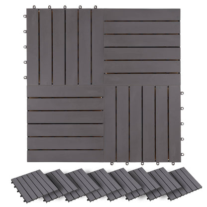 Terrassenfliese 30 stk. Grau 30 x 30 cm Akazien-Hartholz