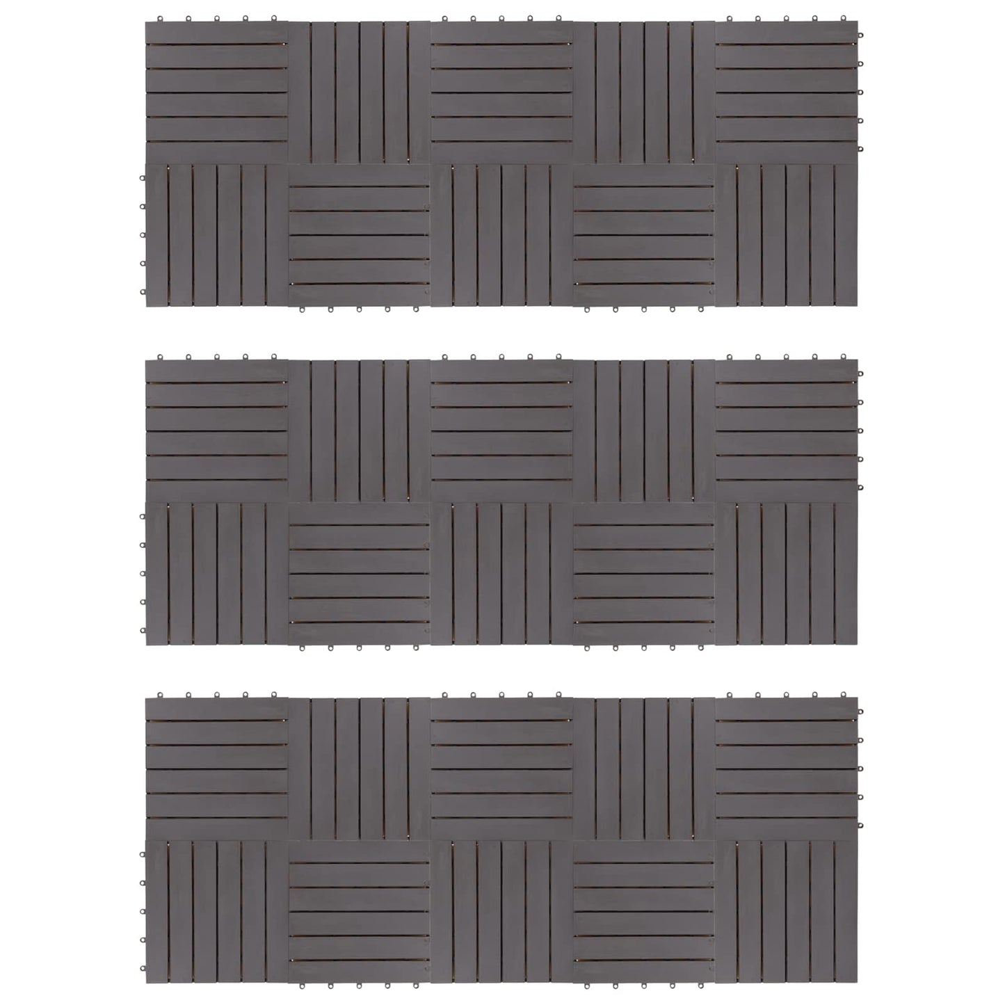 Terrassenfliese 30 pcs Grau 30 x 30 cm Akazien-Hartholz