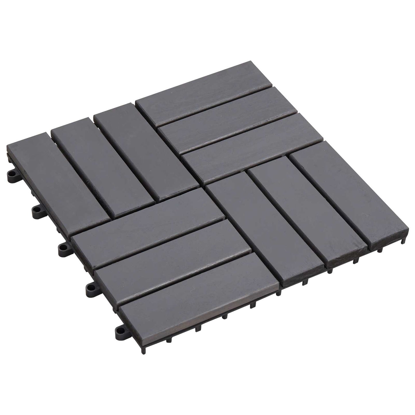 Terrassenfliese 20 pcs Grau 30 x 30 cm Akazien-Hartholz