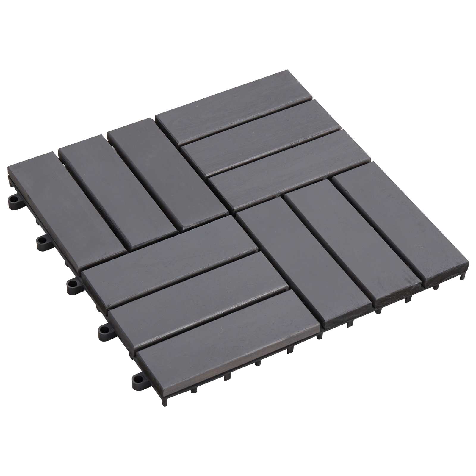 Terrassenfliese 20 pcs Grau 30 x 30 cm Akazien-Hartholz