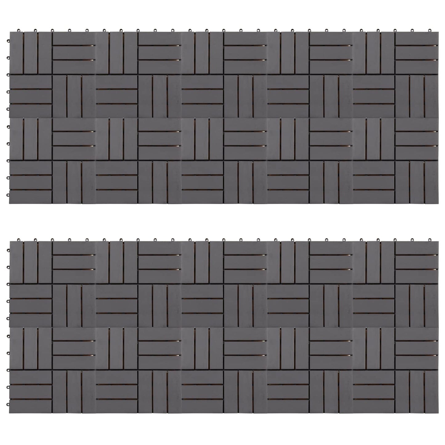 Terrassenfliese 20 pcs Grau 30 x 30 cm Akazien-Hartholz