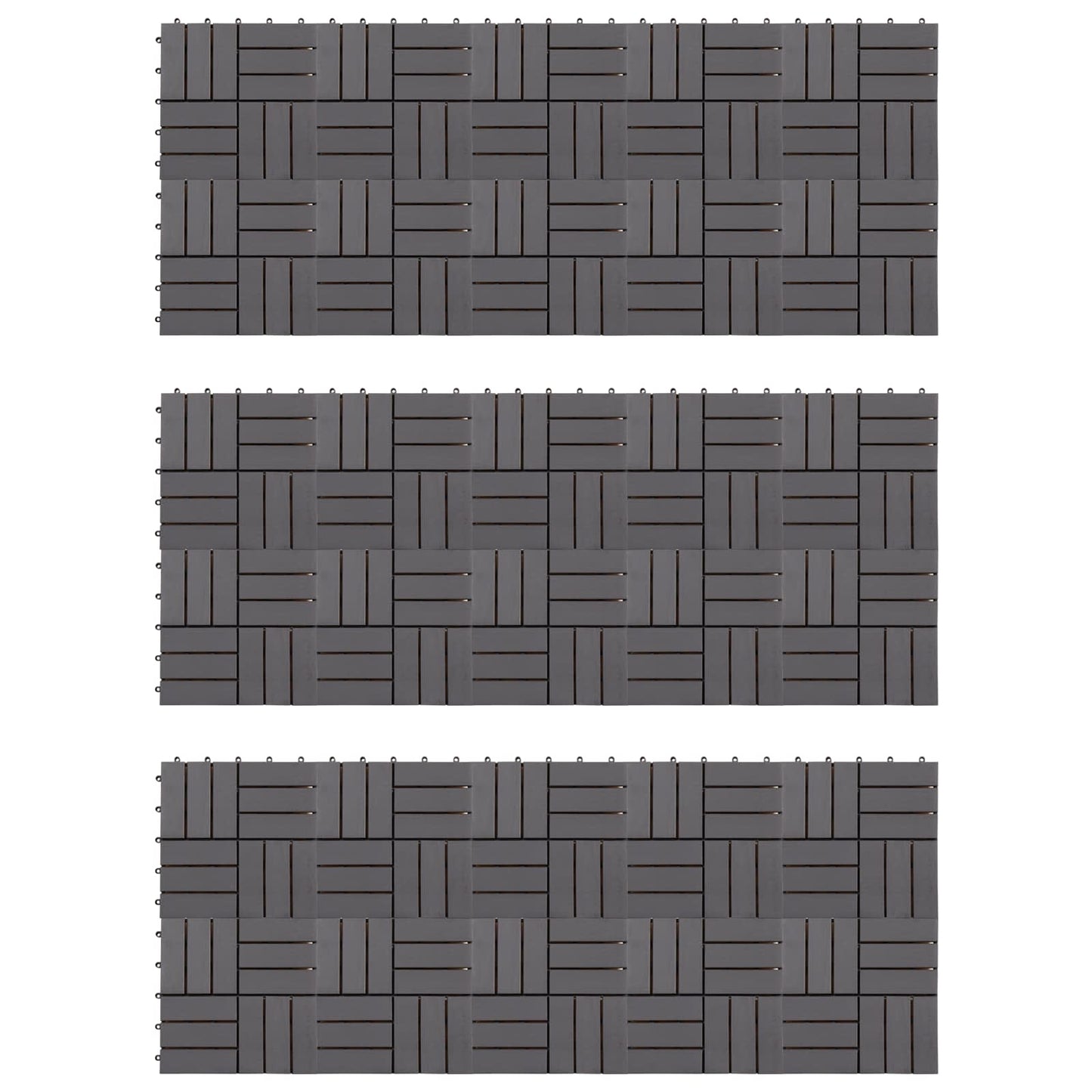 Terrassenfliese 30 pcs Grau 30 x 30 cm Akazien-Hartholz