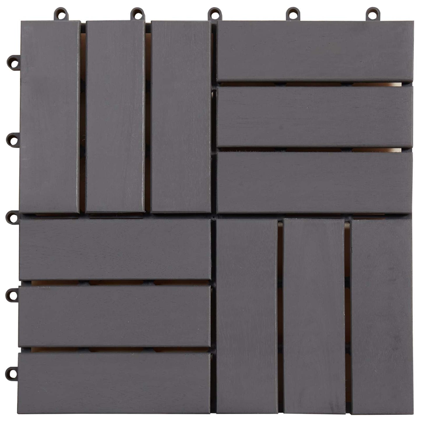 Terrassenfliese 30 pcs Grau 30 x 30 cm Akazien-Hartholz