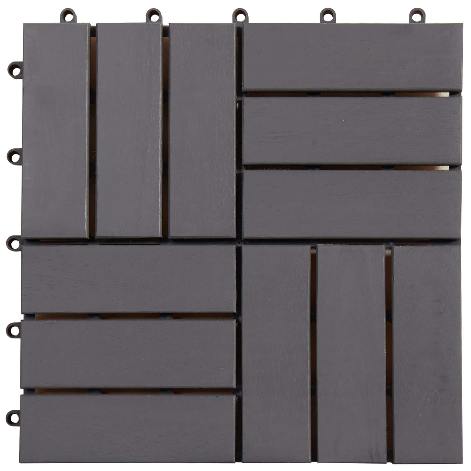 Terrassenfliese 30 pcs Grau 30 x 30 cm Akazien-Hartholz