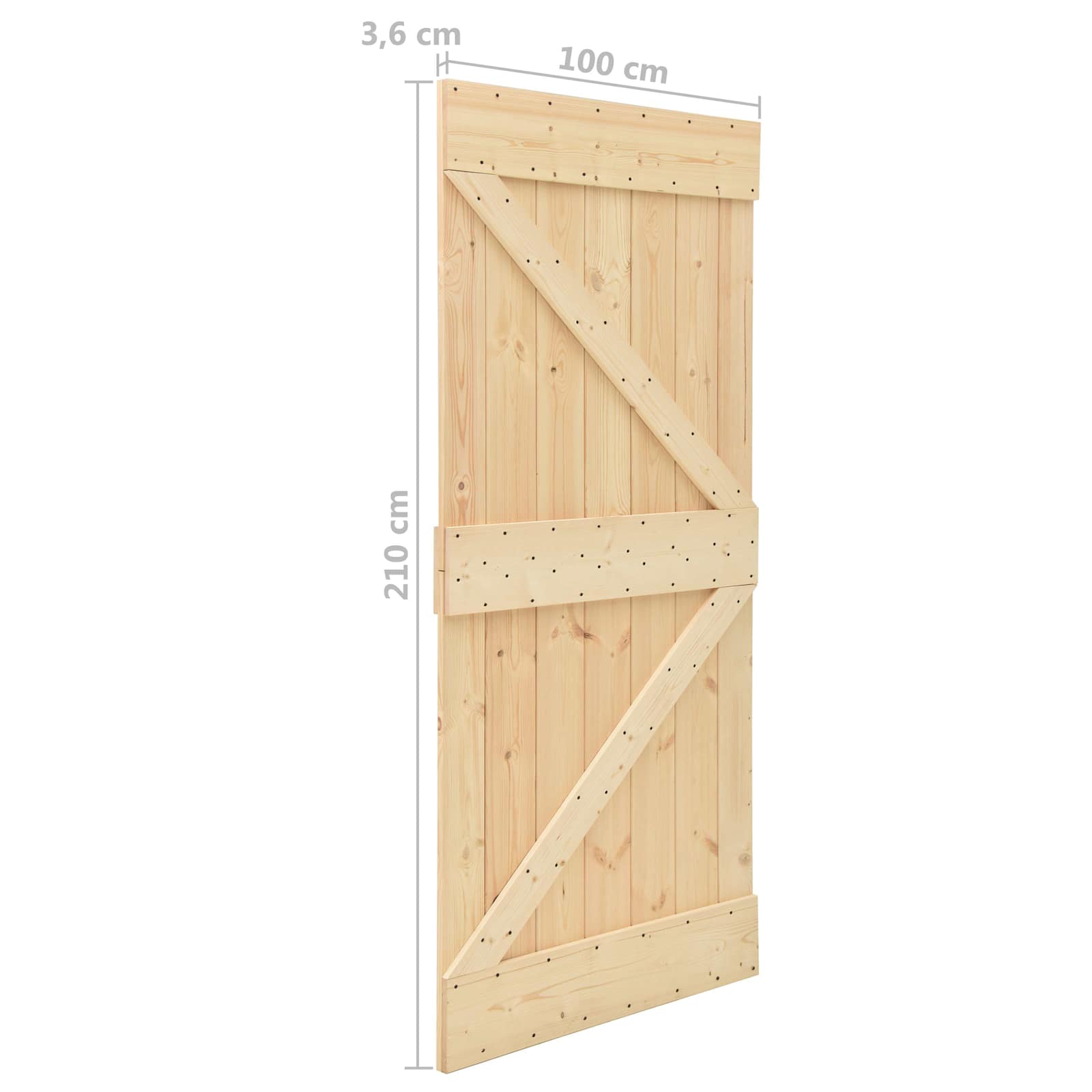 Schiebetür 2 stk. 100 x 210 cm Massives Kiefernholz