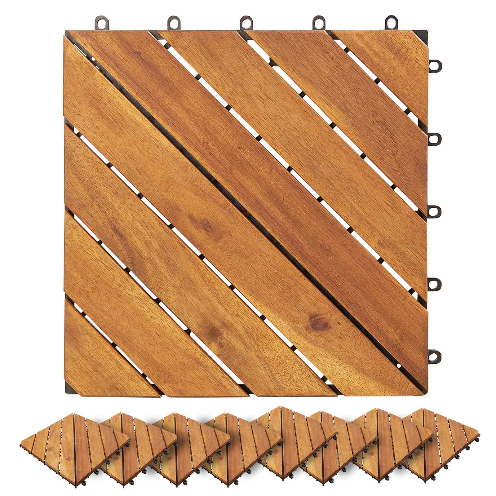 Terrassenfliese 20 stk. Braun 30 x 30 cm Akazien-Hartholz