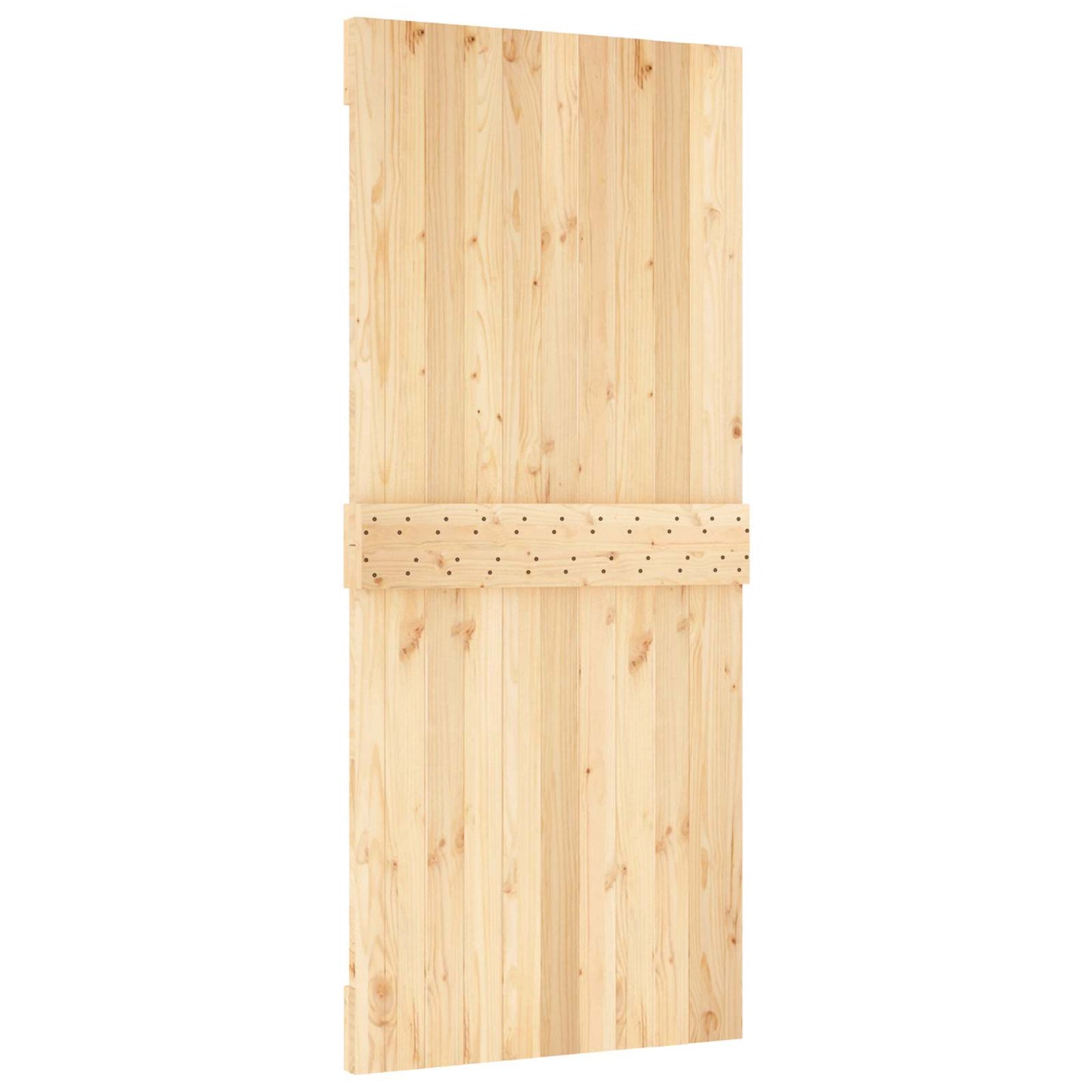 Schiebetür Natürlich und Schwarz 90 x 210 cm Massivkiefer