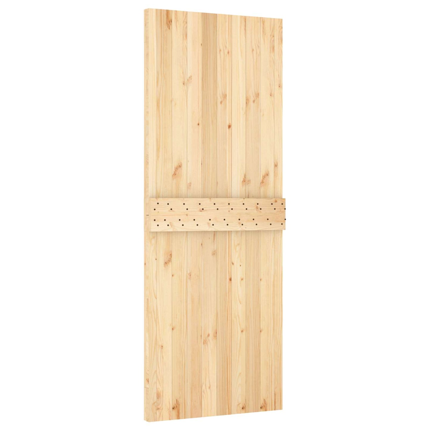 Schiebetür Natürlich und Schwarz 80 x 210 cm Massivkiefer