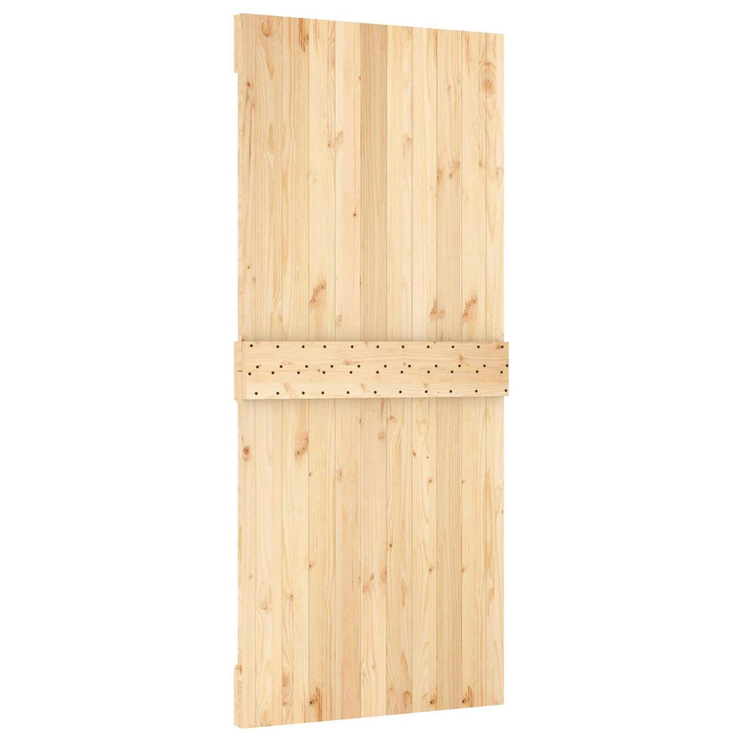Schiebetür Natürlich und Schwarz 90 x 210 cm Massivkiefer