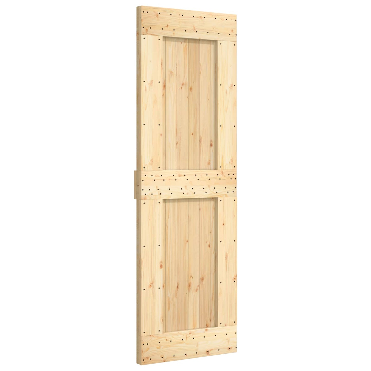 Schiebetür Natürlich und Weiß 70 x 210 cm Massivkiefer